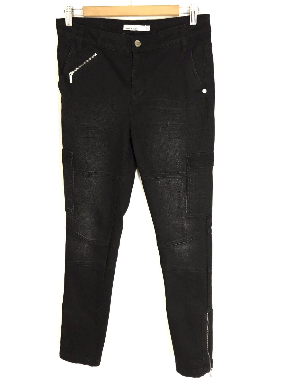 Seditionaries Karen Millen Sided Pocket Zip Leg Skinny Denim Size US 30 / EU 46 - 2 Thumbnail