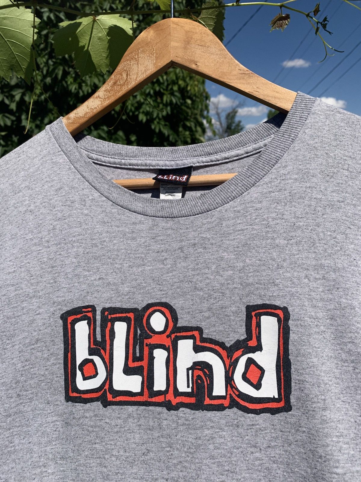 T-shirt Vintage Blind Skateboard - Taille L - Gris - Coton - Occasion Très Bon état