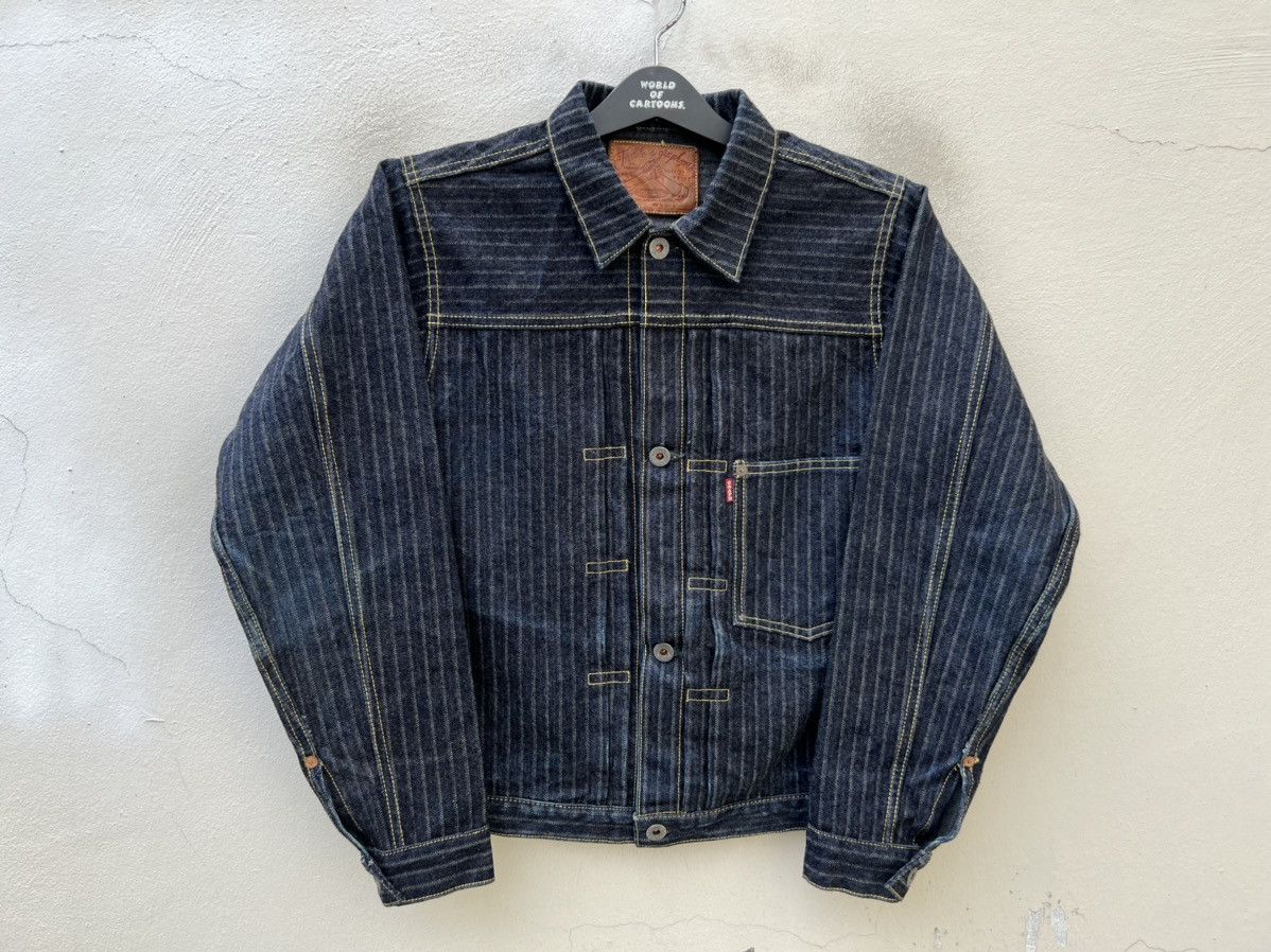 Freewheelers Graph Zero Japan Lot GF307 Stripes Twill Type 1 Denim Jacket Size US S / EU 44-46 / 1 - 1 Thumbnail
