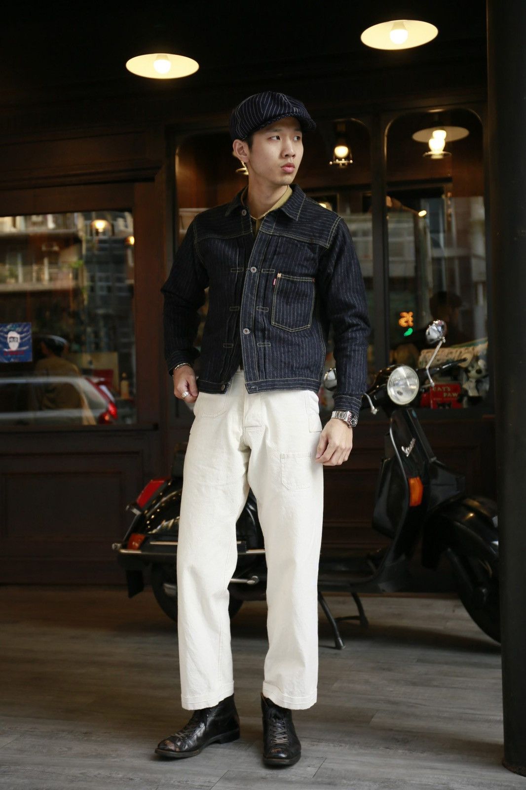 Freewheelers Graph Zero Japan Lot GF307 Stripes Twill Type 1 Denim Jacket Size US S / EU 44-46 / 1 - 2 Thumbnail