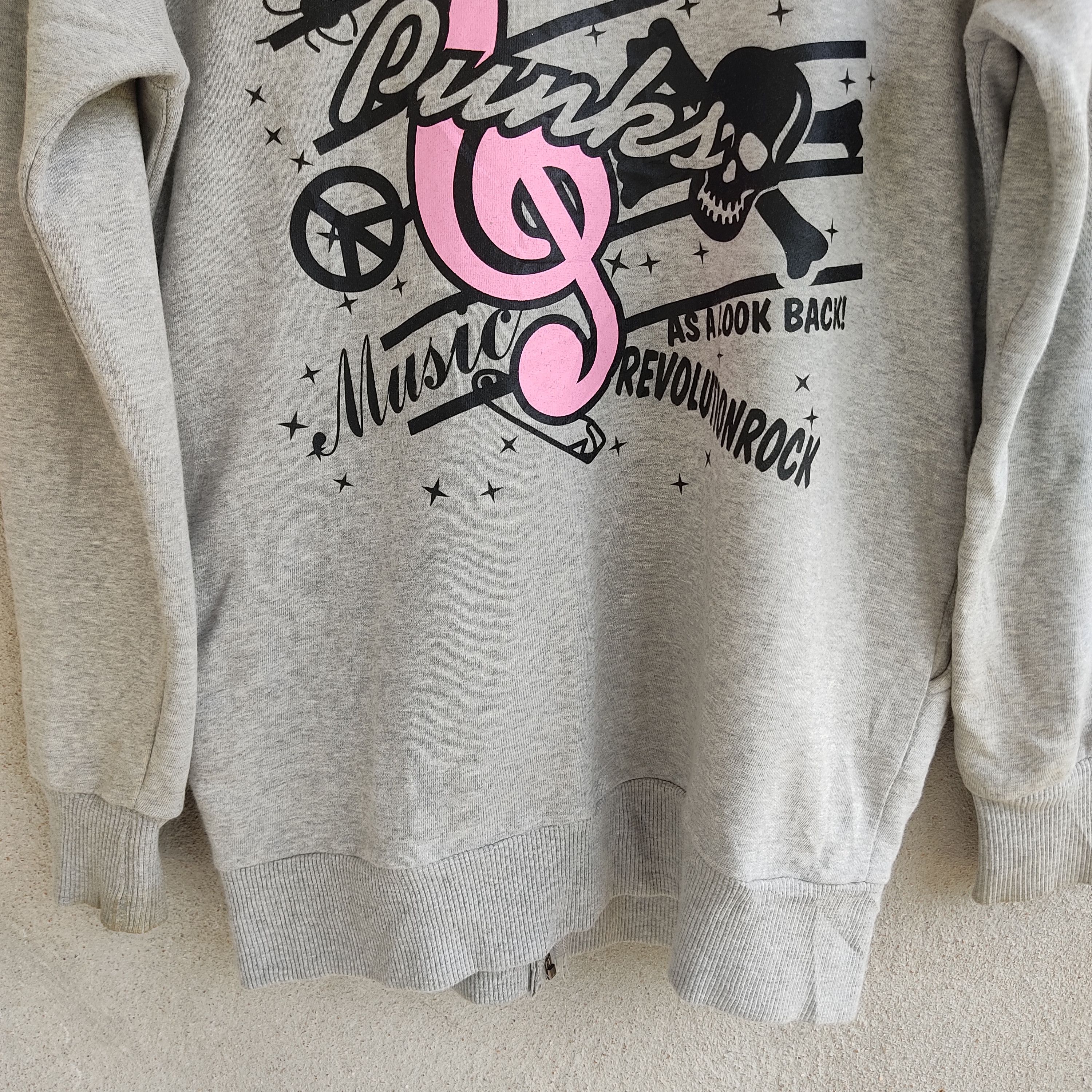 Japanese Brand Hellcatpunks Skull Music Big Logo Gray Hoodie Size US M / EU 48-50 / 2 - 8 Thumbnail