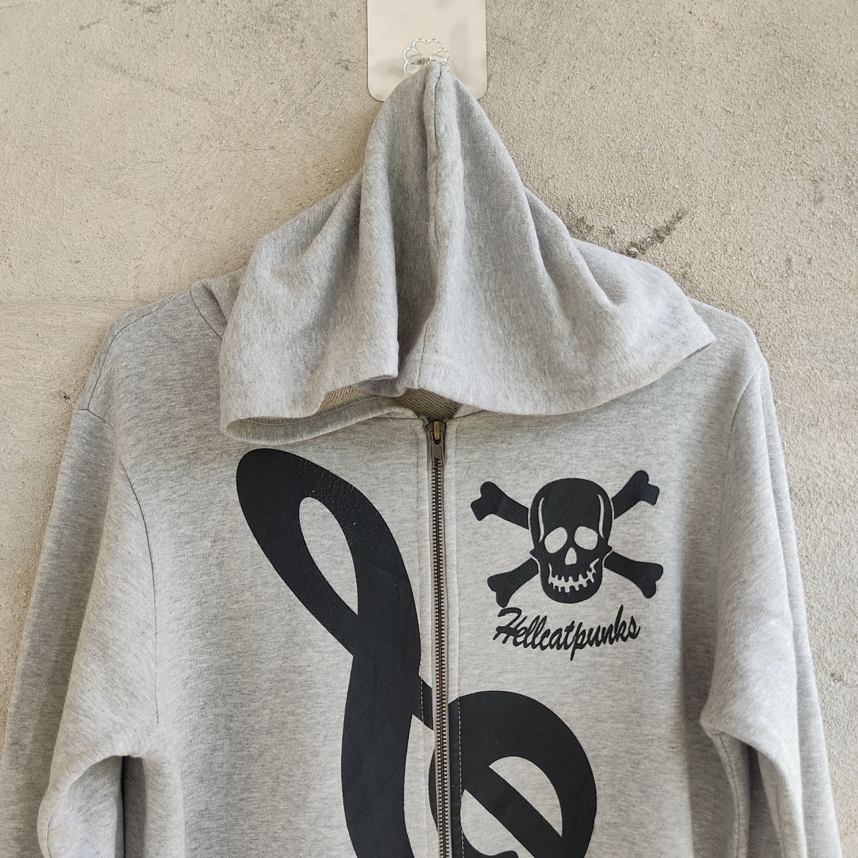 Japanese Brand Hellcatpunks Skull Music Big Logo Gray Hoodie Size US M / EU 48-50 / 2 - 2 Thumbnail