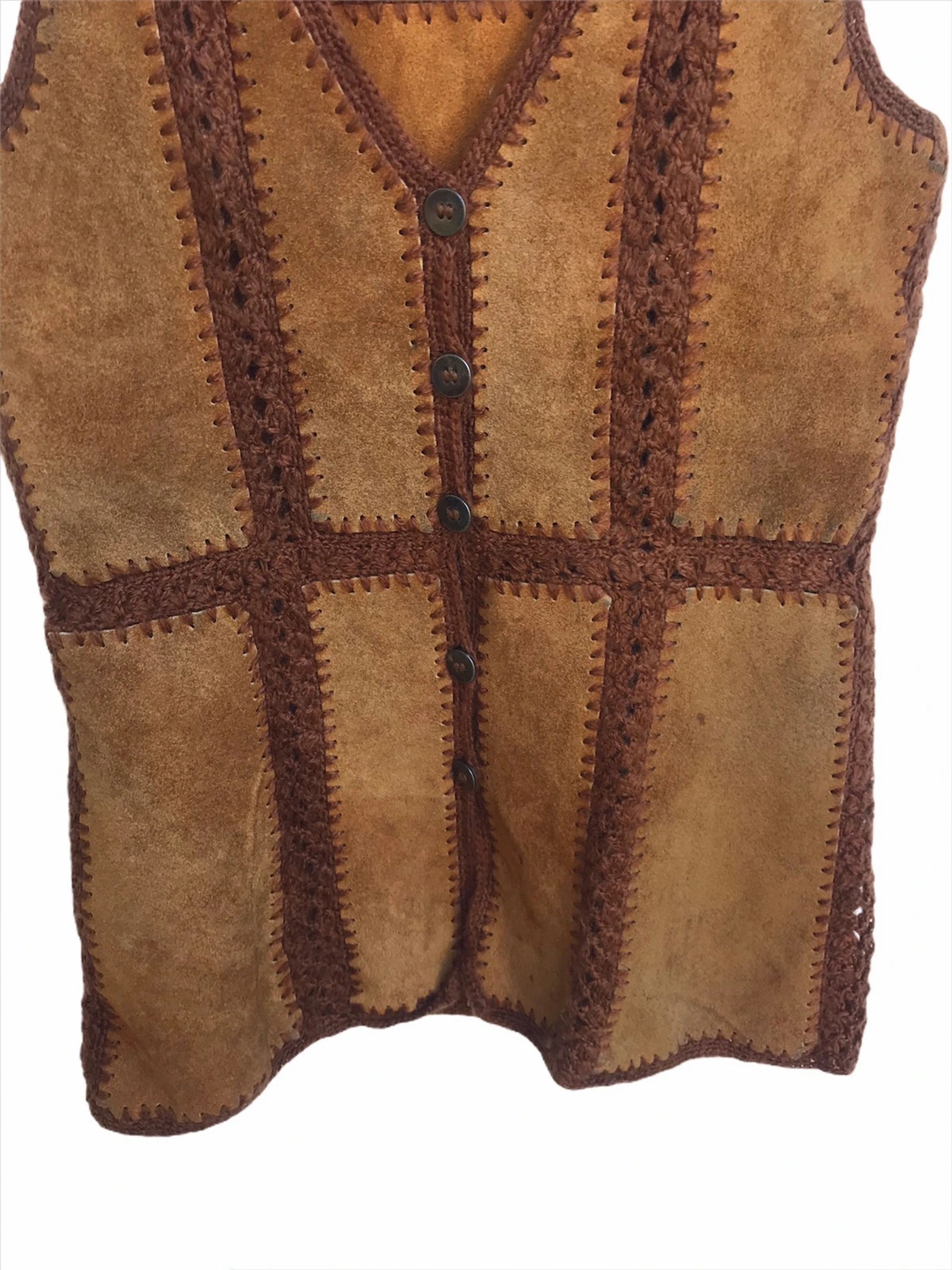 Japanese Brand Yukiya Hand Knitting Leather Vests Size US XS / EU 42 / 0 - 3 Thumbnail