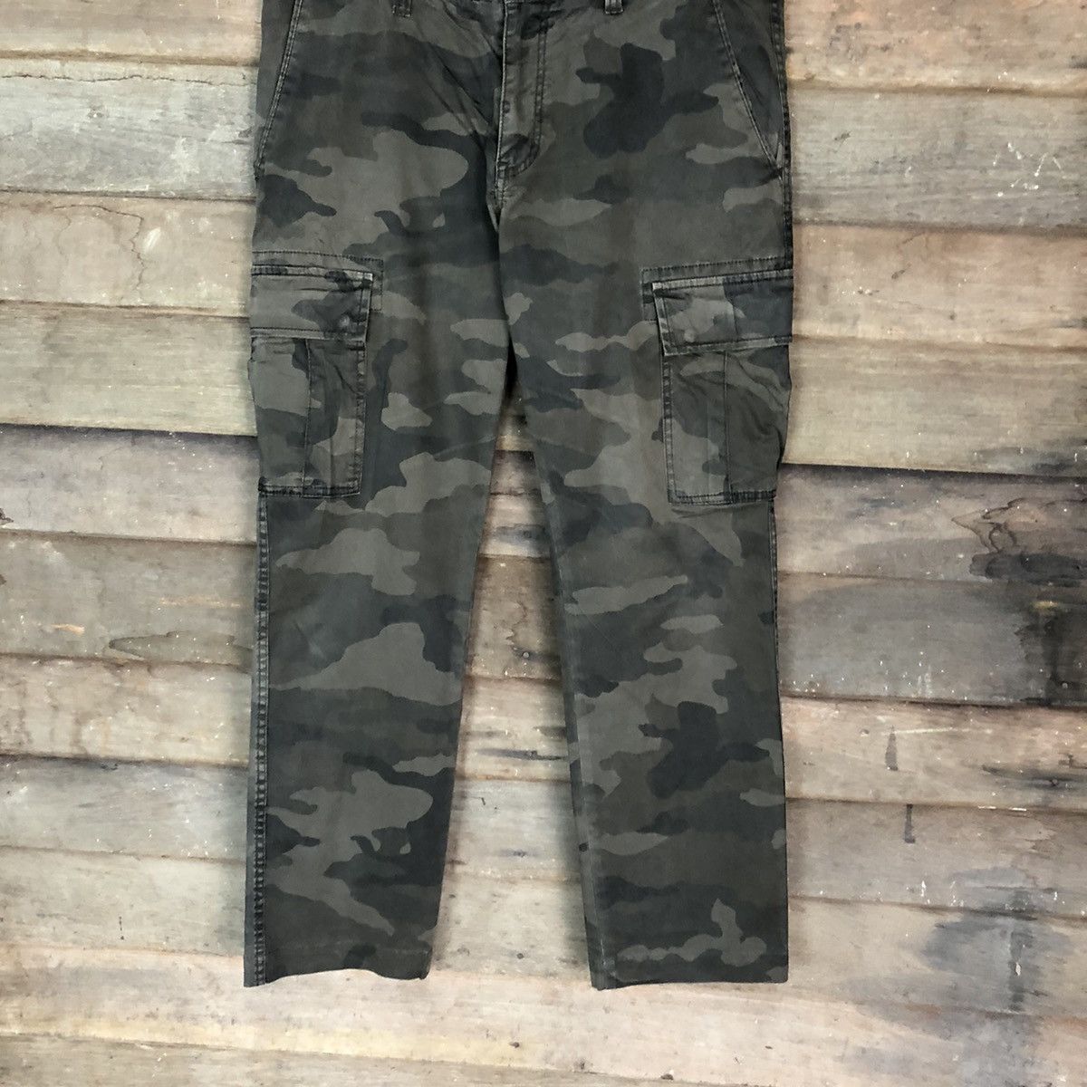 Japanese Brand Uniqlo Green Military Cargo Multipocket Pants #6741 Size US 33 - 3 Thumbnail