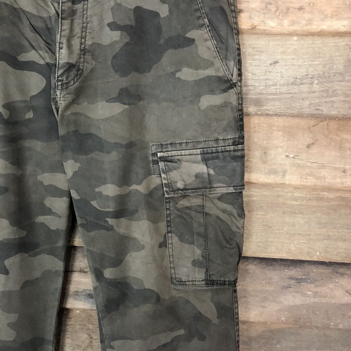Japanese Brand Uniqlo Green Military Cargo Multipocket Pants #6741 Size US 33 - 5 Thumbnail