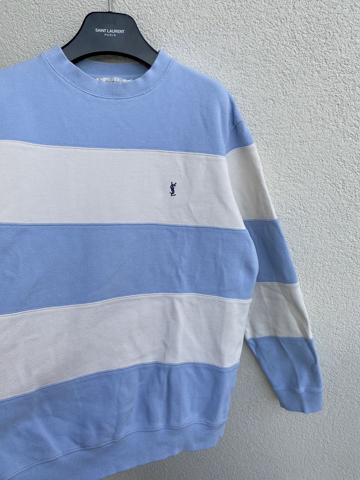 Saint Laurent Paris YSL Crewneck Pique Striped Size US L / EU 52-54 / 3 - 8 Thumbnail