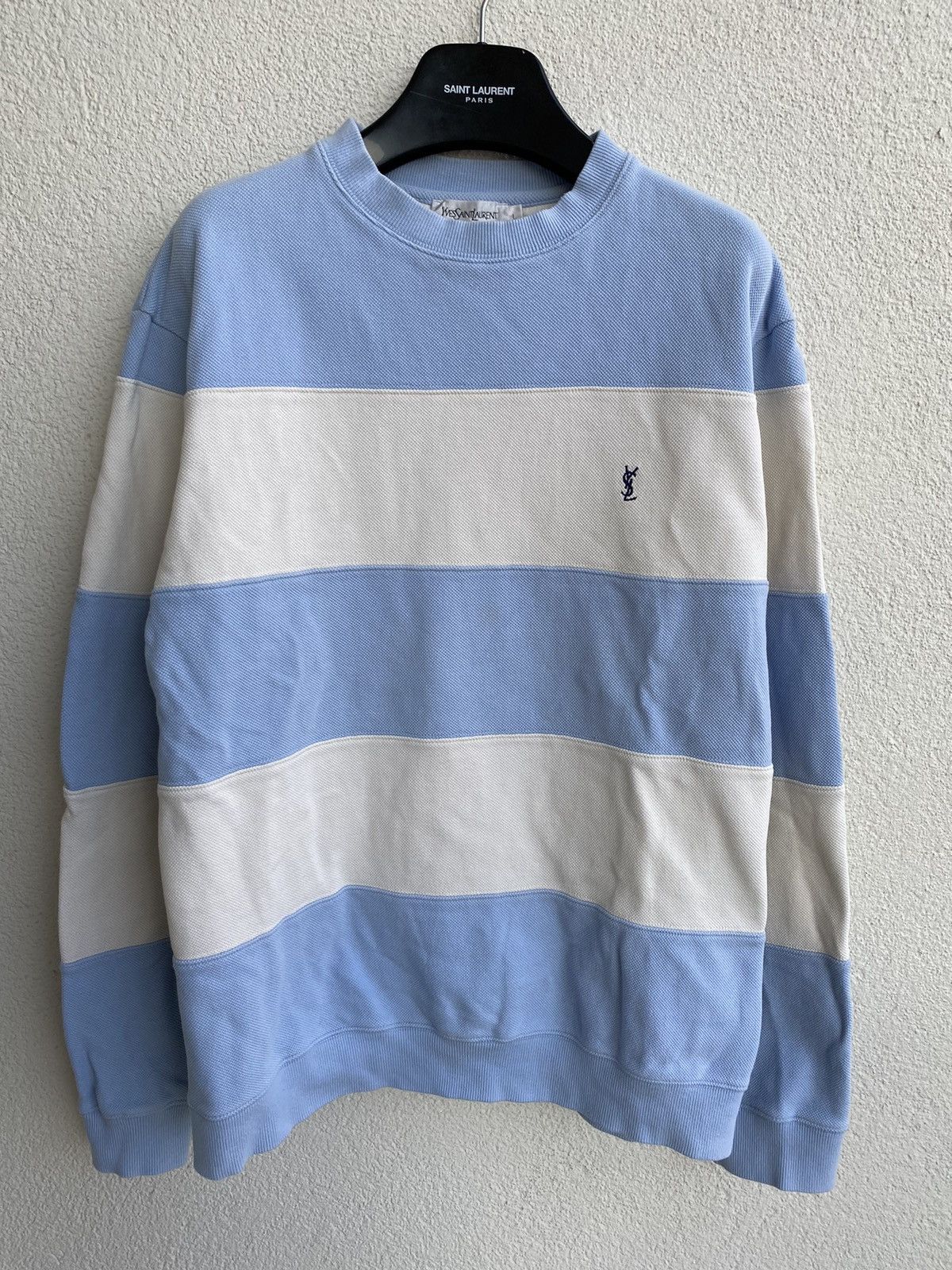 Saint Laurent Paris YSL Crewneck Pique Striped Size US L / EU 52-54 / 3 - 2 Thumbnail