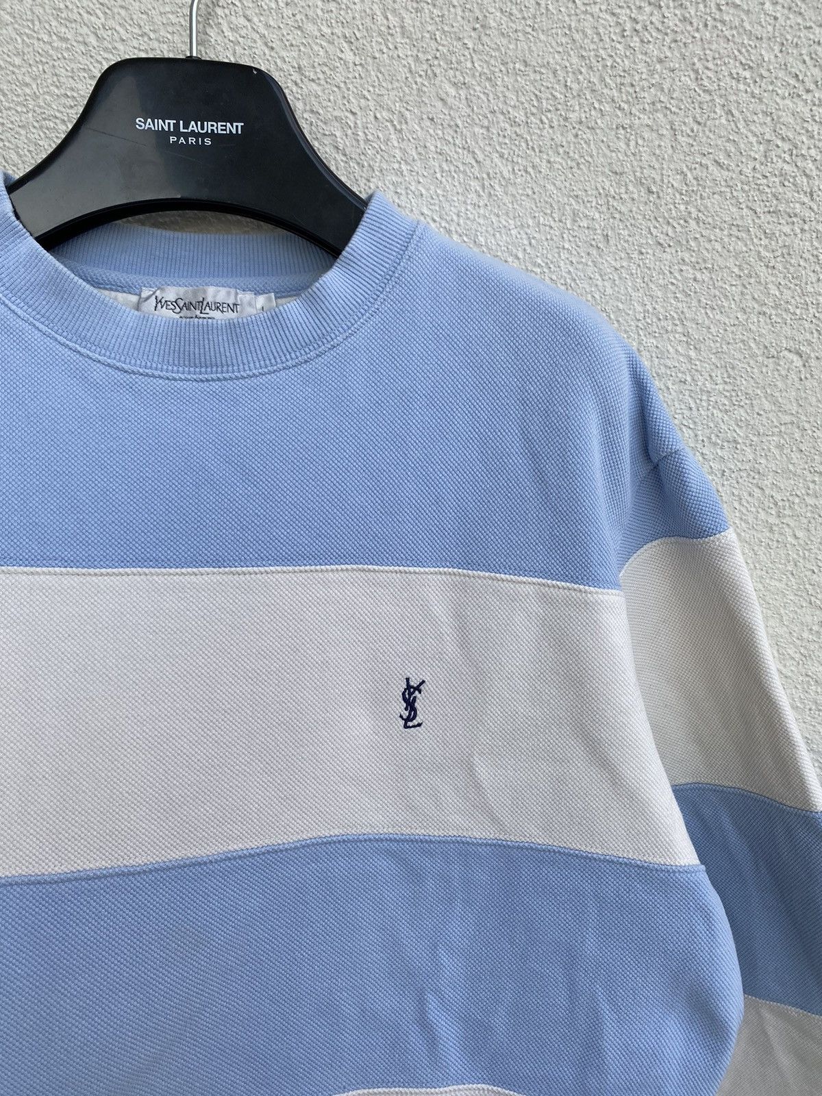 Saint Laurent Paris YSL Crewneck Pique Striped Size US L / EU 52-54 / 3 - 10 Thumbnail