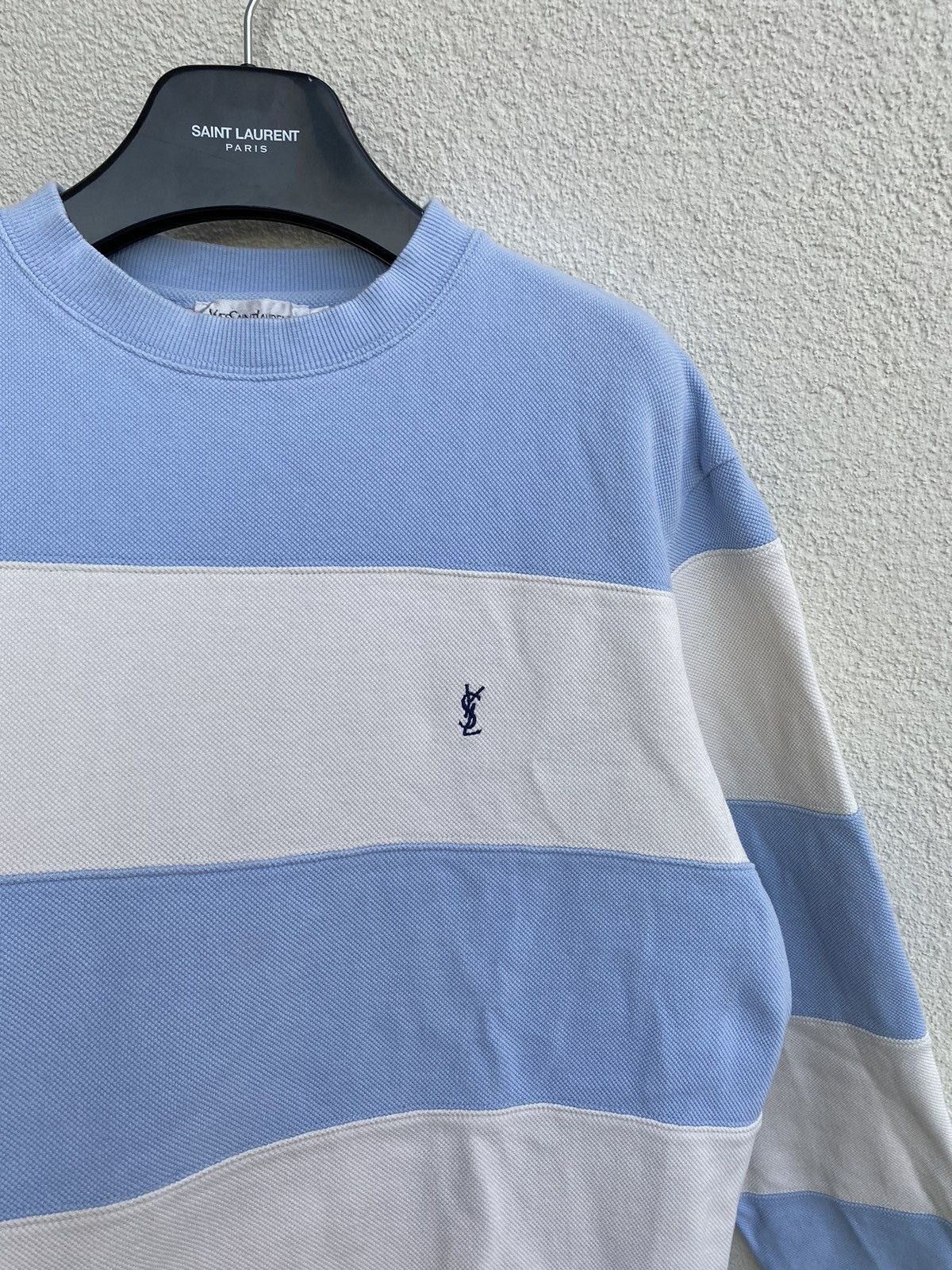 Saint Laurent Paris YSL Crewneck Pique Striped Size US L / EU 52-54 / 3 - 1 Thumbnail