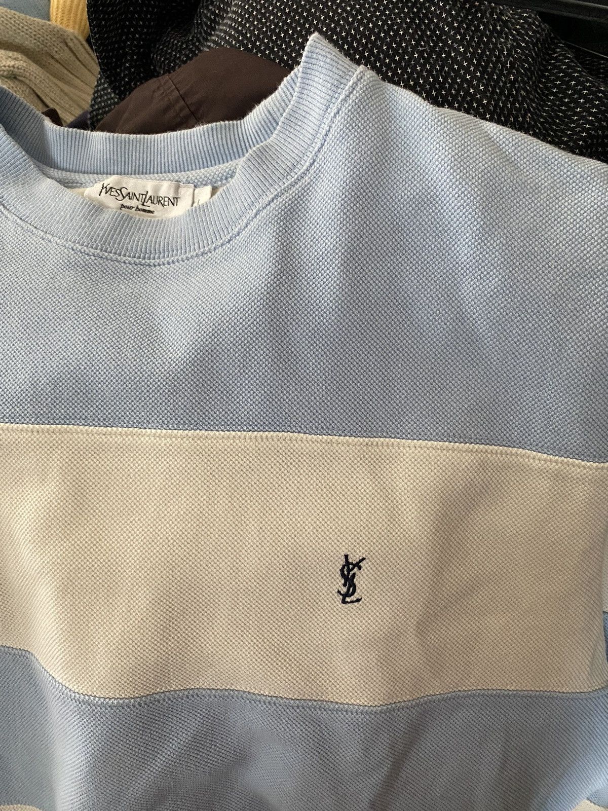 Saint Laurent Paris YSL Crewneck Pique Striped Size US L / EU 52-54 / 3 - 4 Thumbnail
