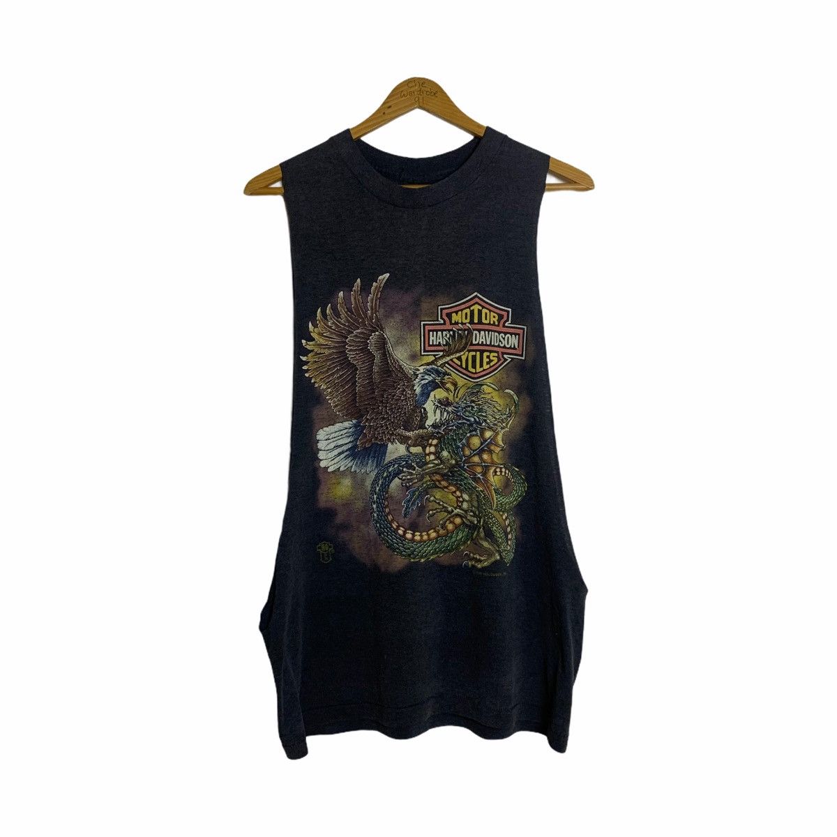 image of Harley Davidson x Vintage 1988 Holoubek Honolulu Hawaii Hd Tee in Black, Men's (Size Large)