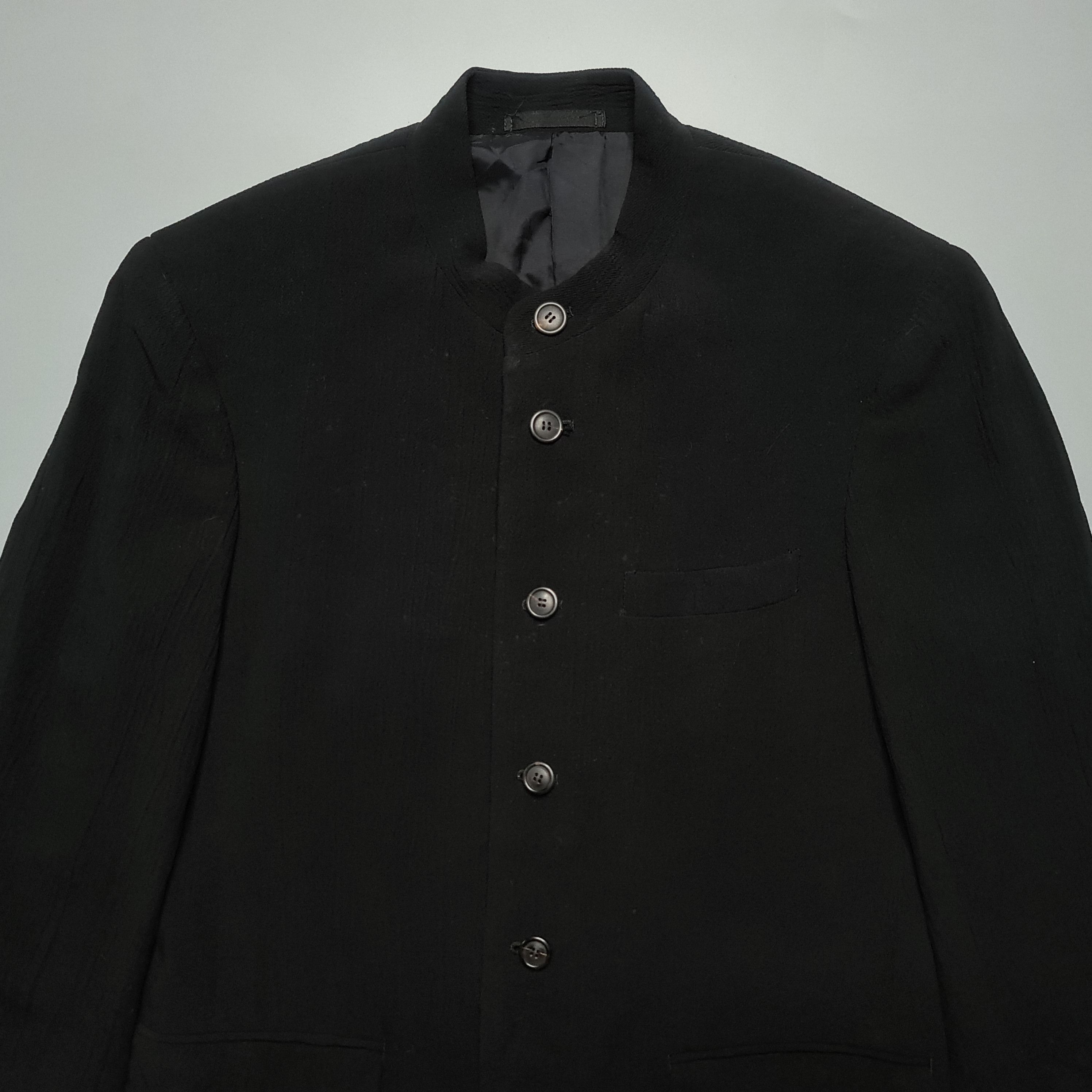 Issey Miyake Issey Miyake - SS99 Mandarin Collar Wrinkled Wool Suit Size 46R - 3 Thumbnail