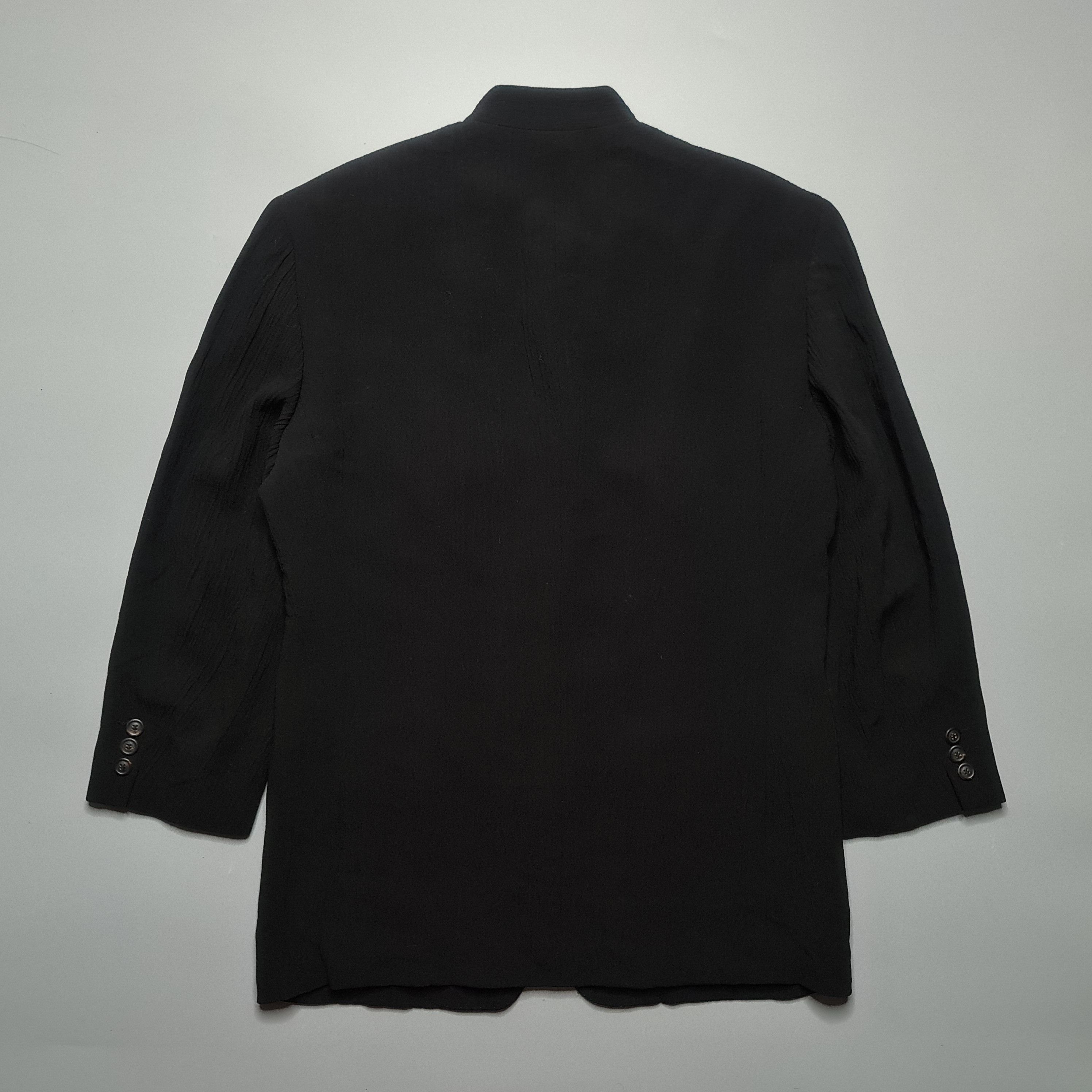 Issey Miyake Issey Miyake - SS99 Mandarin Collar Wrinkled Wool Suit Size 46R - 5 Thumbnail