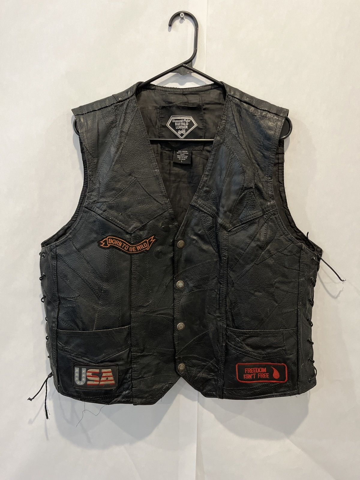 Leather × Vintage Vintage Y2K Buffalo Leather Biker Vest Size US L / EU 52-54 / 3 - 1 Thumbnail