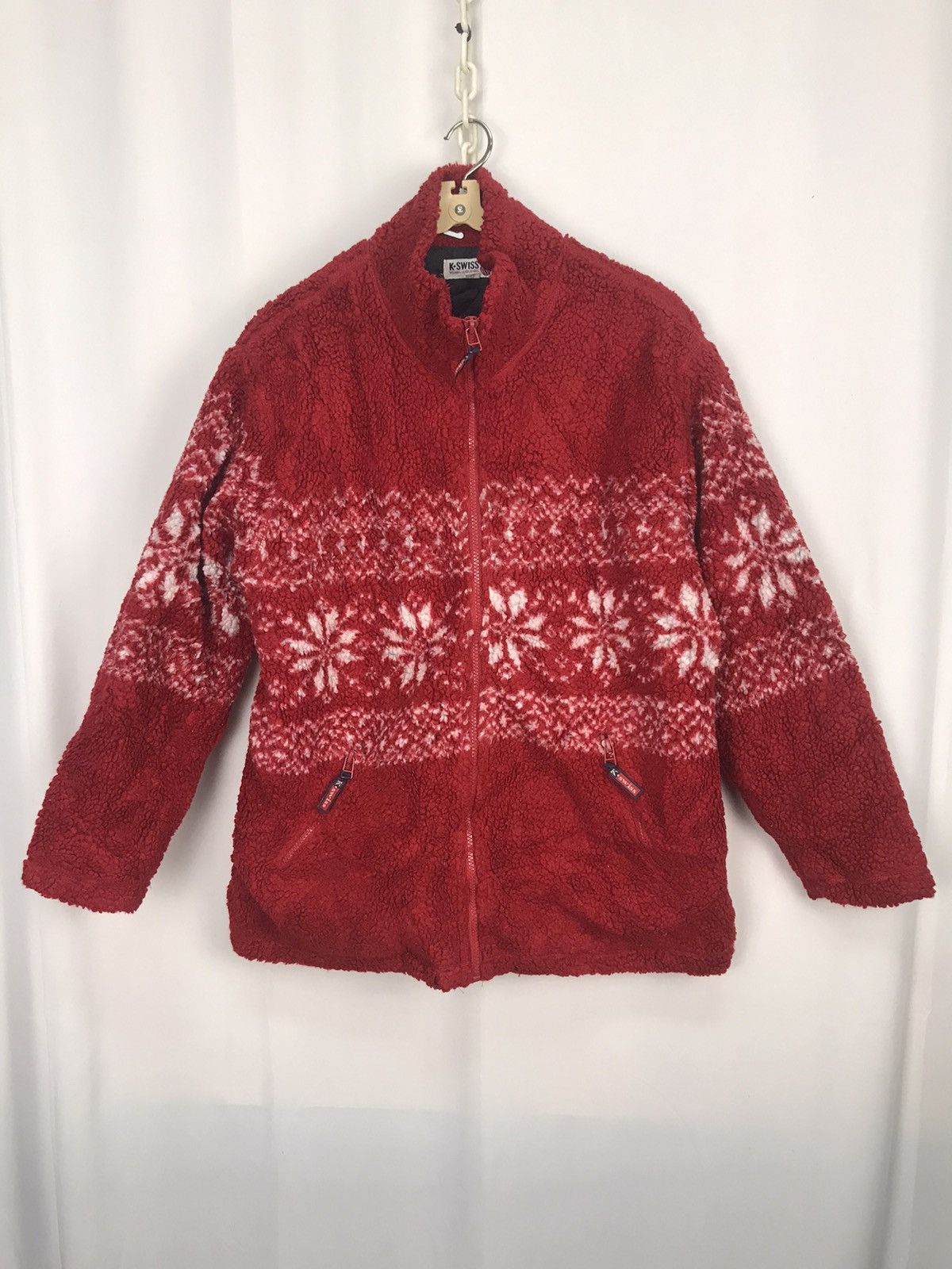Other K.Swiss deep pile fleece printed zipper jacket Size US L / EU 52-54 / 3 - 7 Thumbnail
