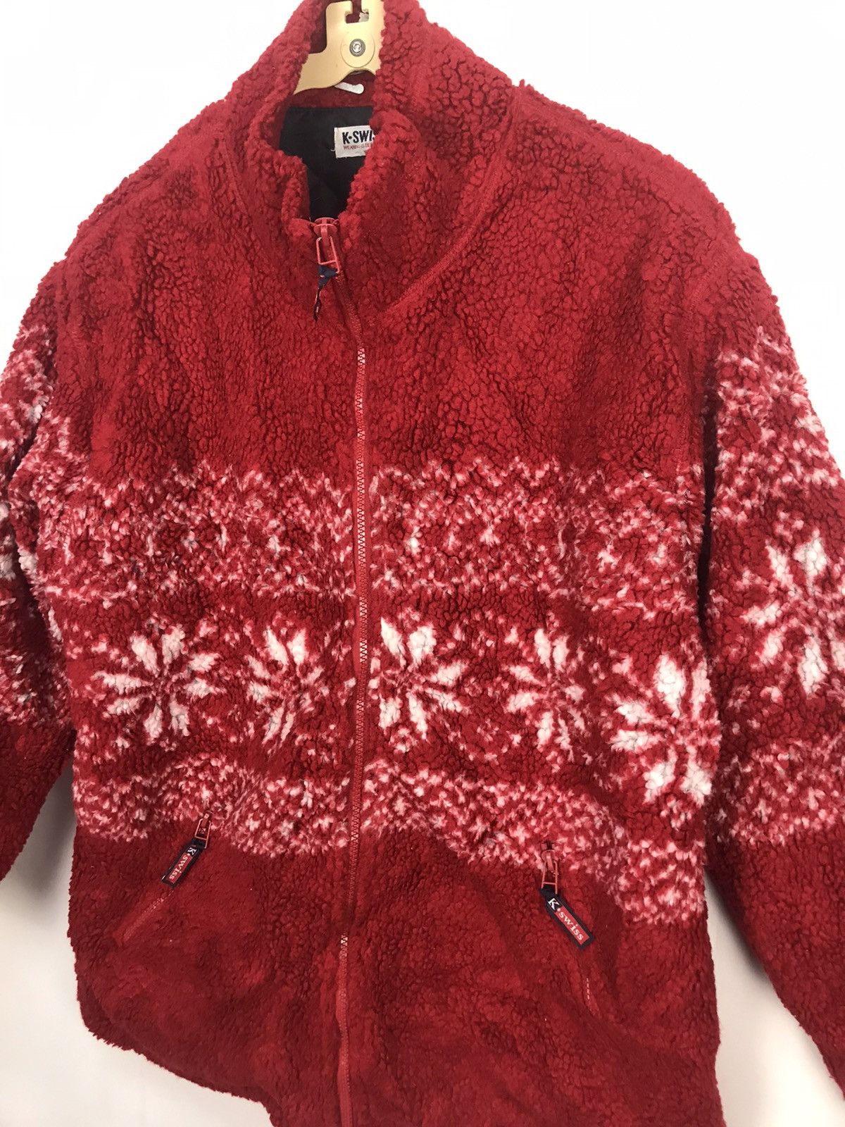 Other K.Swiss deep pile fleece printed zipper jacket Size US L / EU 52-54 / 3 - 6 Thumbnail