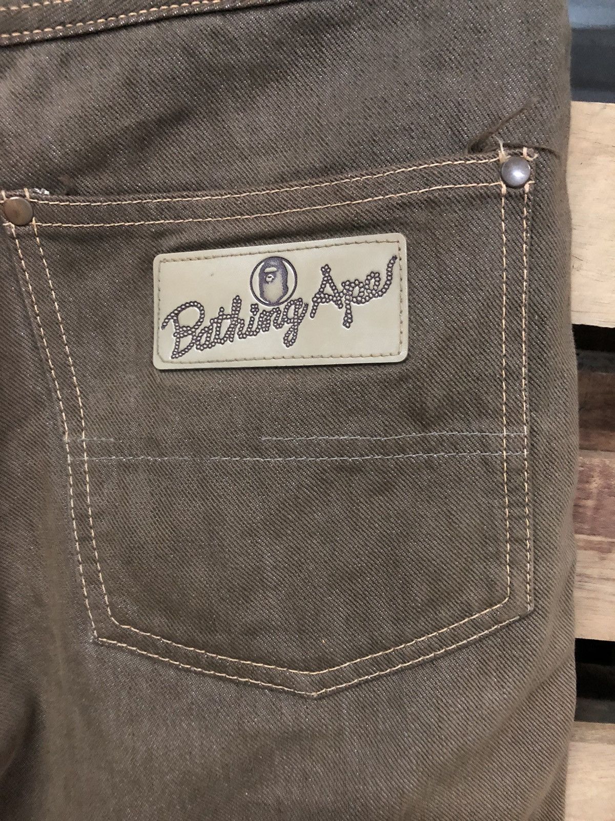 Bape VINTAGE BAPE DENIM BUSY WORKS BUSH SUN FADED PANT JAPAN MADE Size US 29 - 5 Thumbnail