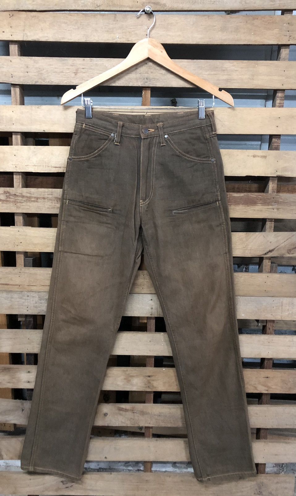 image of Bape Denim Busy Works Bush Sun Faded Pant Japan Made in Brown, Men's (Size 29)