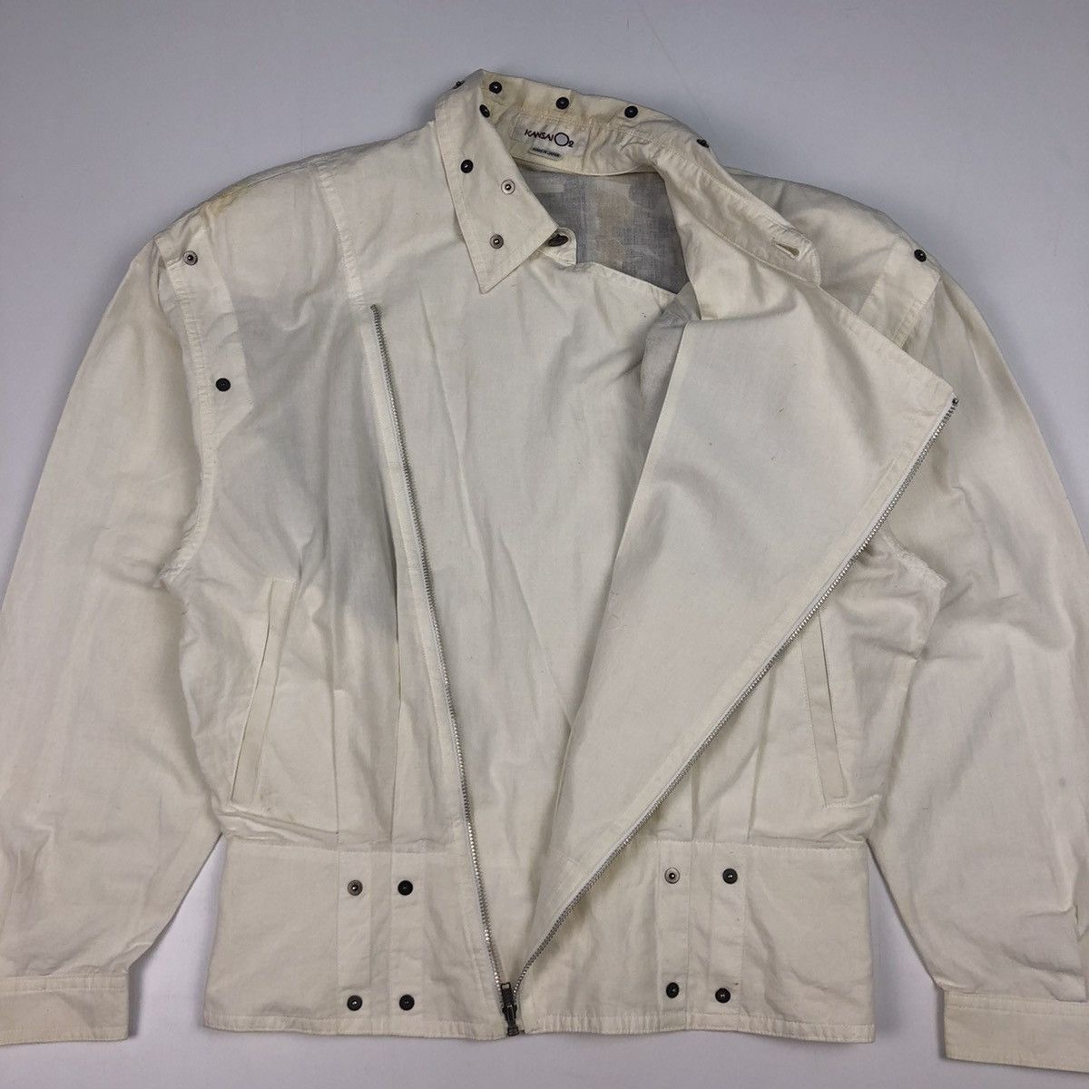 Japanese Brand × Kansai Yamamoto × Vintage Vintage KANSAI dinosaur handprinted art cross zipper jacket Size US S / EU 44-46 / 1 - 6 Thumbnail