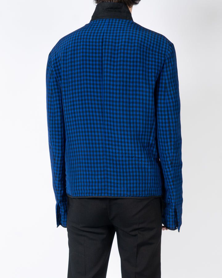 Haider Ackermann SS19 Checked Blue Padded Silk Jacket Size US L / EU 52-54 / 3 - 3 Thumbnail