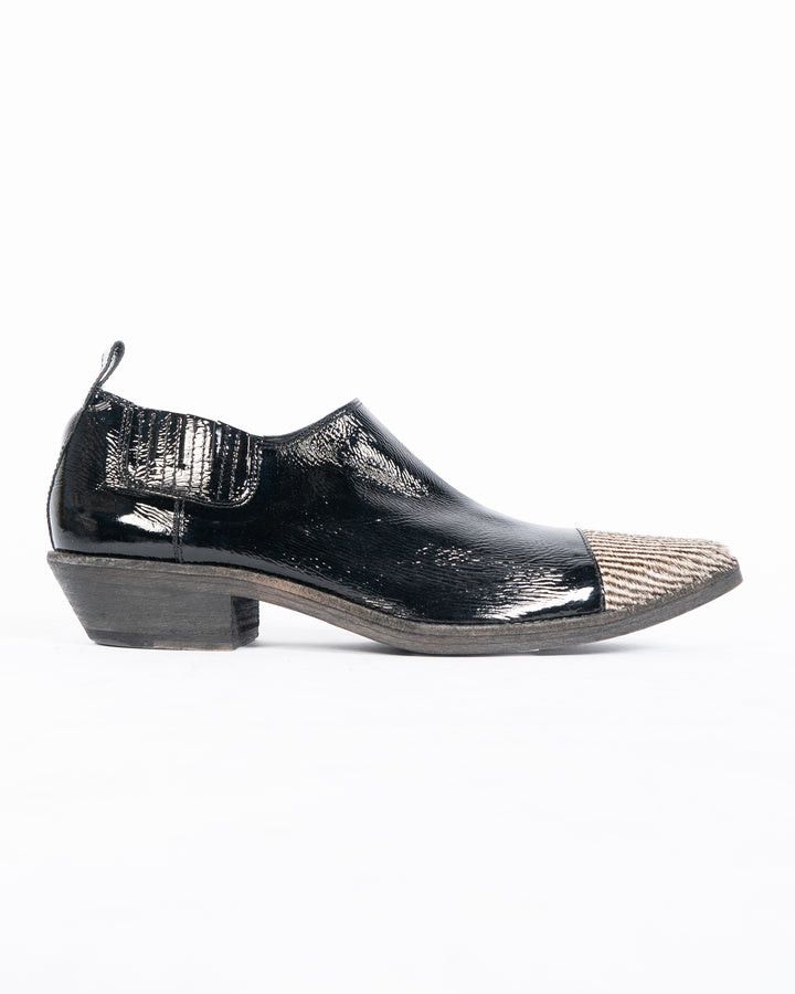 Haider Ackermann FW16 Black Patent Leather Runway Lowtop Boots Size US 11 / EU 44 - 1 Thumbnail
