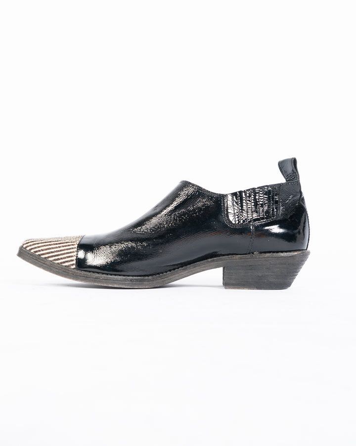 Haider Ackermann FW16 Black Patent Leather Runway Lowtop Boots Size US 11 / EU 44 - 3 Thumbnail