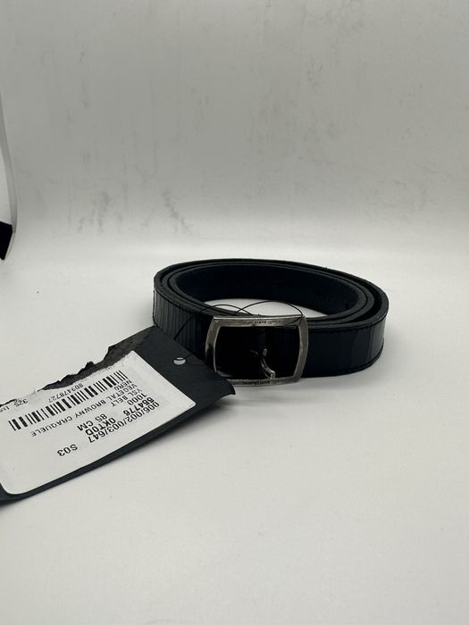 Black Cracked Leather Belt