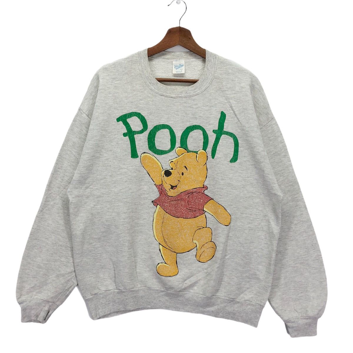 image of Cartoon Network x Disney Vintage Winnie The Pooh Cartoon 90's Sweatshirts in White (Size Large)