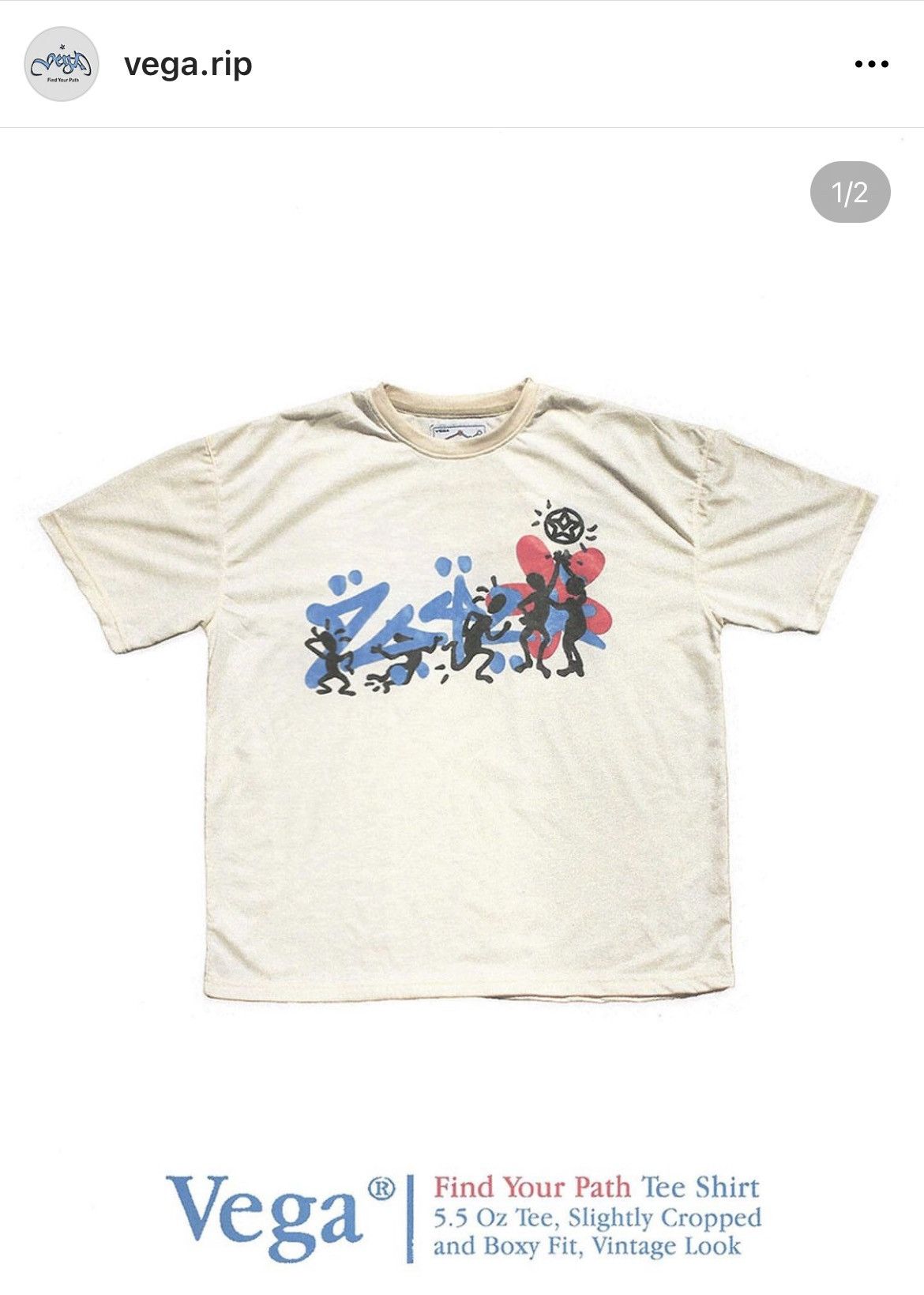 Japanese Brand VEGA FiND YOUR PATH TEE VEGA.RiP Size US L / EU 52-54 / 3 - 1 Thumbnail