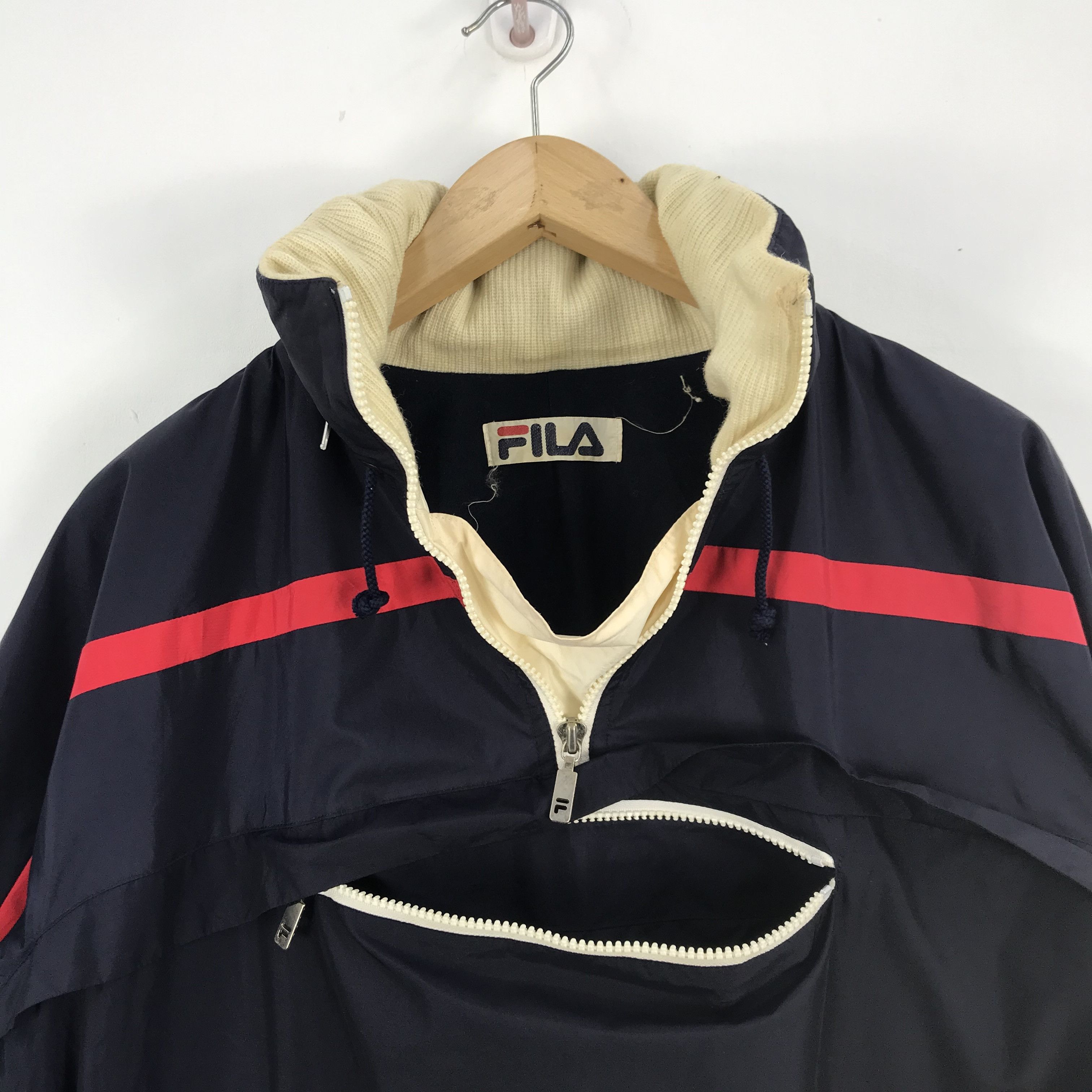 Fila × Vintage Vintage Fila Hoodie Jacket Streetwear Fila Windbreaker Size US XL / EU 56 / 4 - 7 Thumbnail