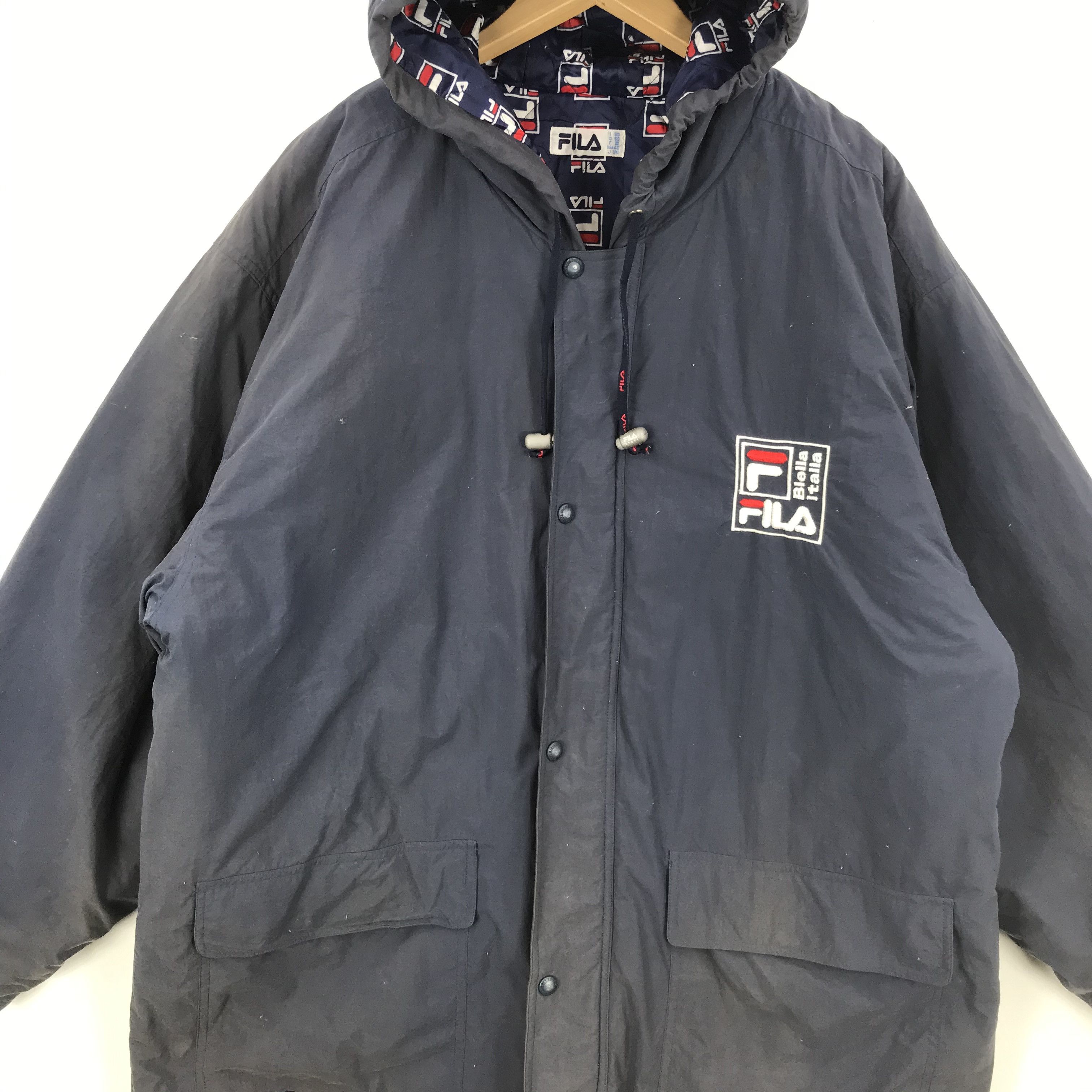 Fila × Vintage Fila Hoodie Monogram Jacket Faded Fila Raincoat Coach Jacket Size US XXL / EU 58 / 5 - 7 Thumbnail