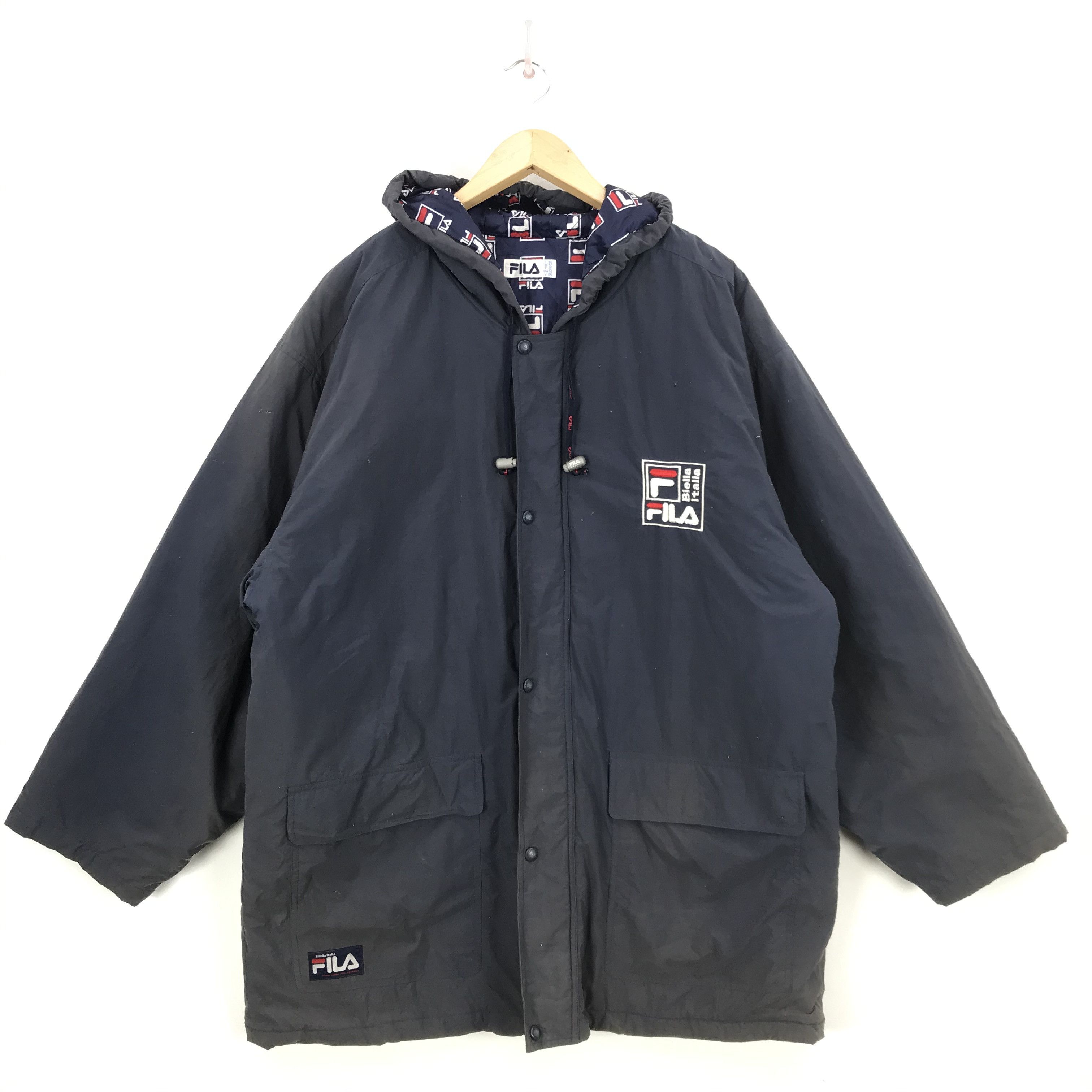 Fila × Vintage Fila Hoodie Monogram Jacket Faded Fila Raincoat Coach Jacket Size US XXL / EU 58 / 5 - 4 Thumbnail