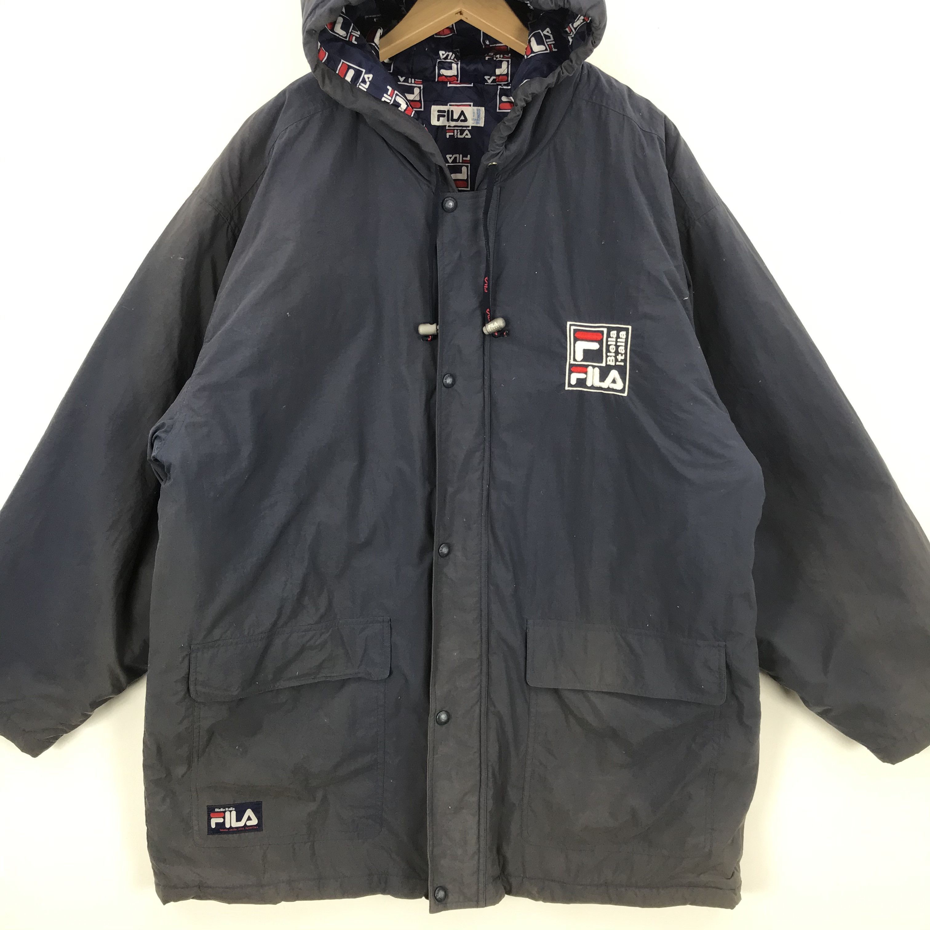 Fila × Vintage Fila Hoodie Monogram Jacket Faded Fila Raincoat Coach Jacket Size US XXL / EU 58 / 5 - 5 Thumbnail