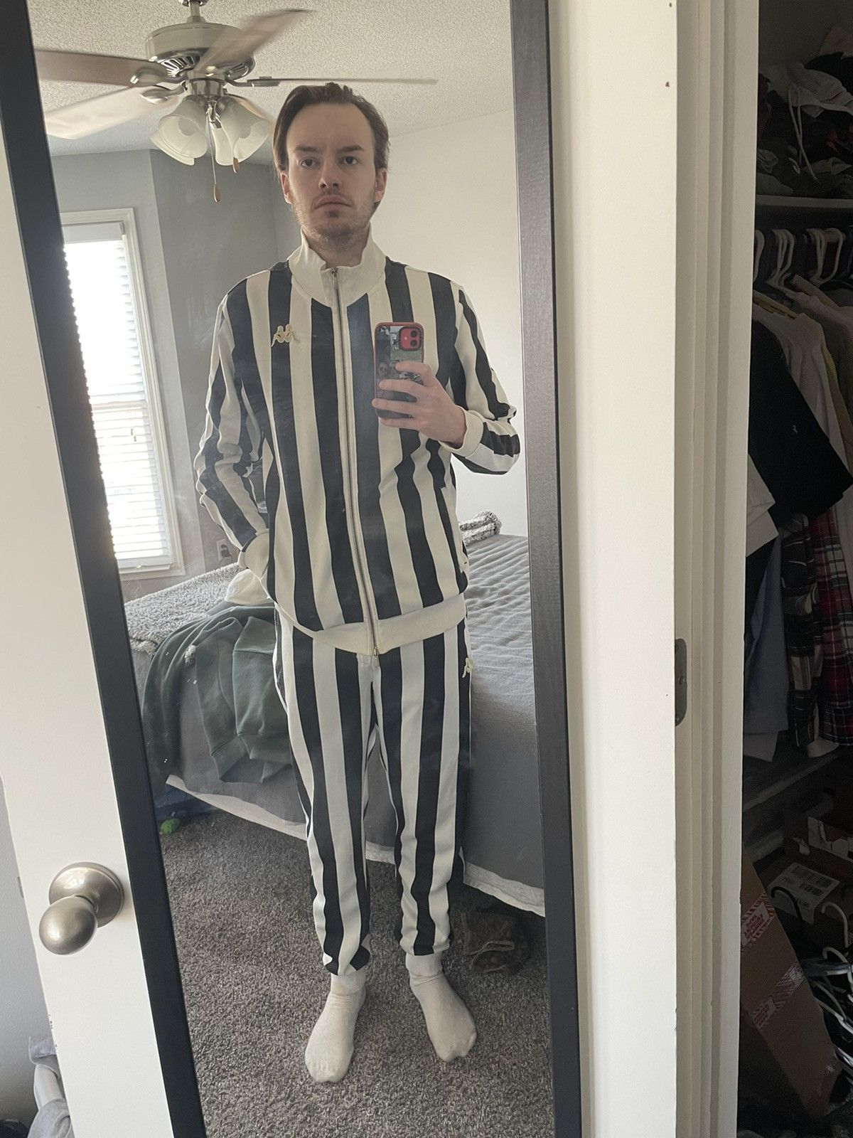 Vintage KAPPA KONTROLL BLACK WHiTE STRiPED TRACK JACKET BEETLEJUiCE Size L / US 10 / IT 46 - 12 Thumbnail