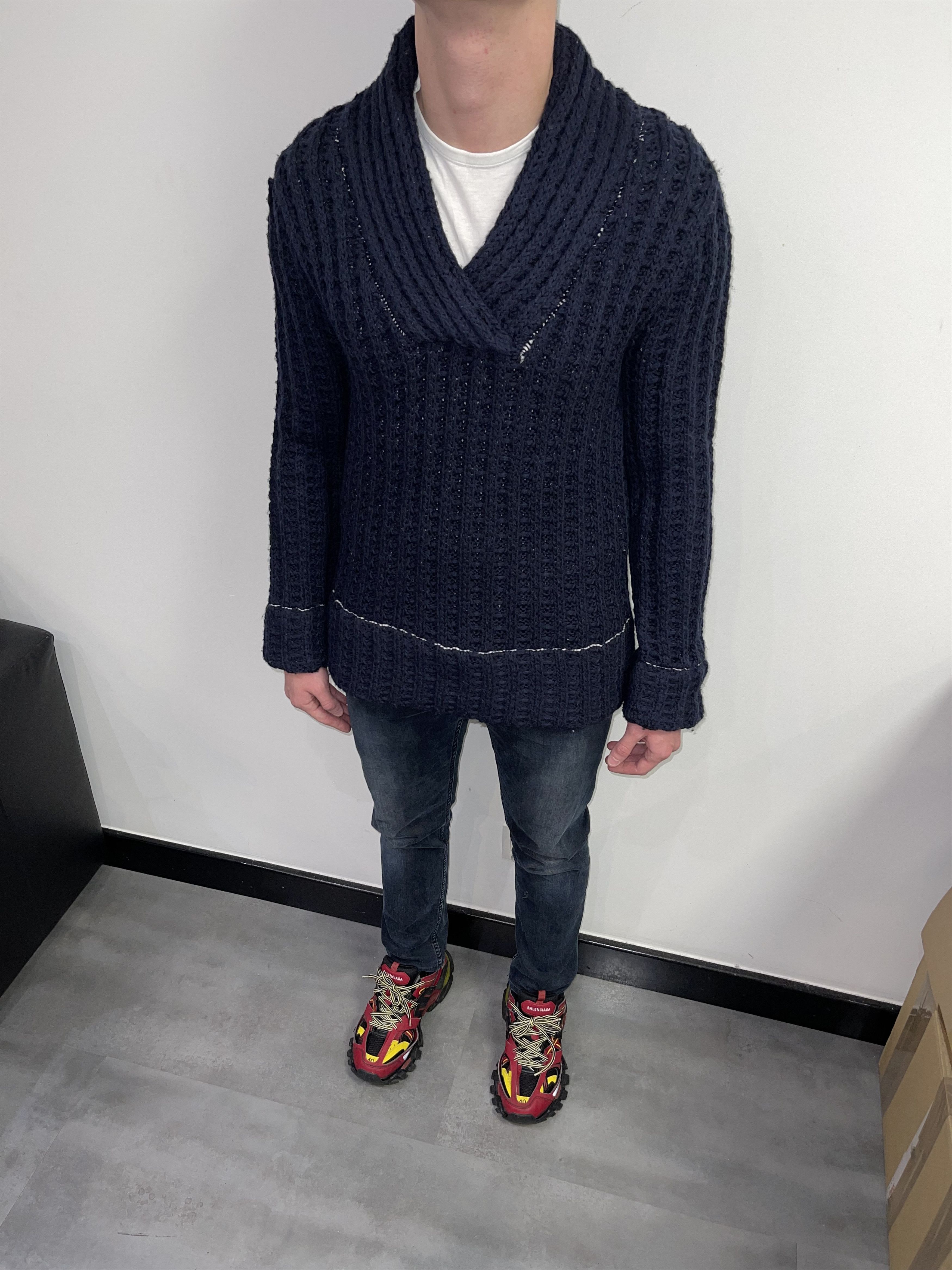 image of Avant Garde x Maison Margiela Reedition Aw12 Maison Margiela Enlarged Child's Toy Sweater in Dark N