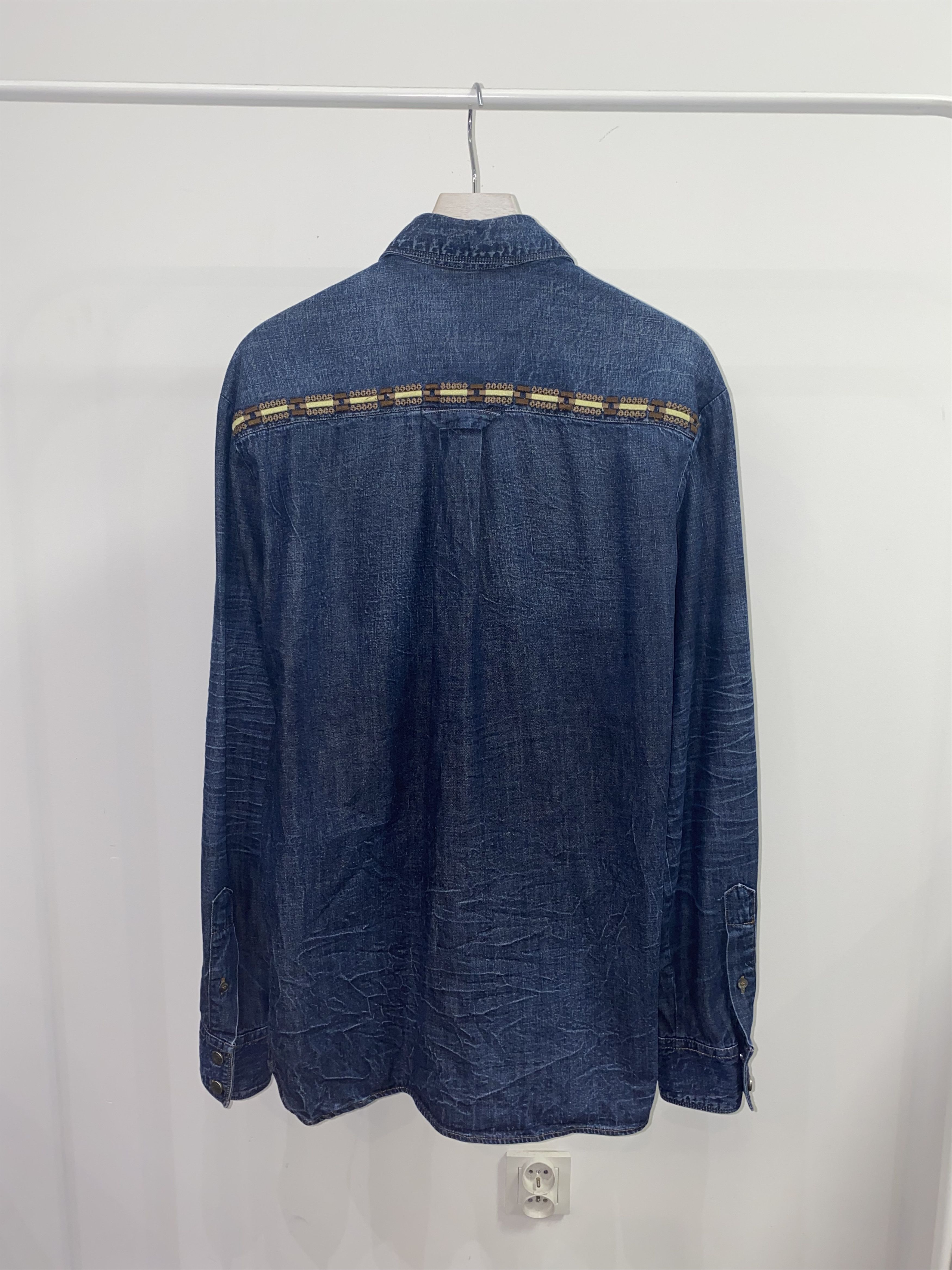 John Galliano Galliano Hand Embroidered Denim Button Up Shirt Size US S / EU 44-46 / 1 - 4 Thumbnail