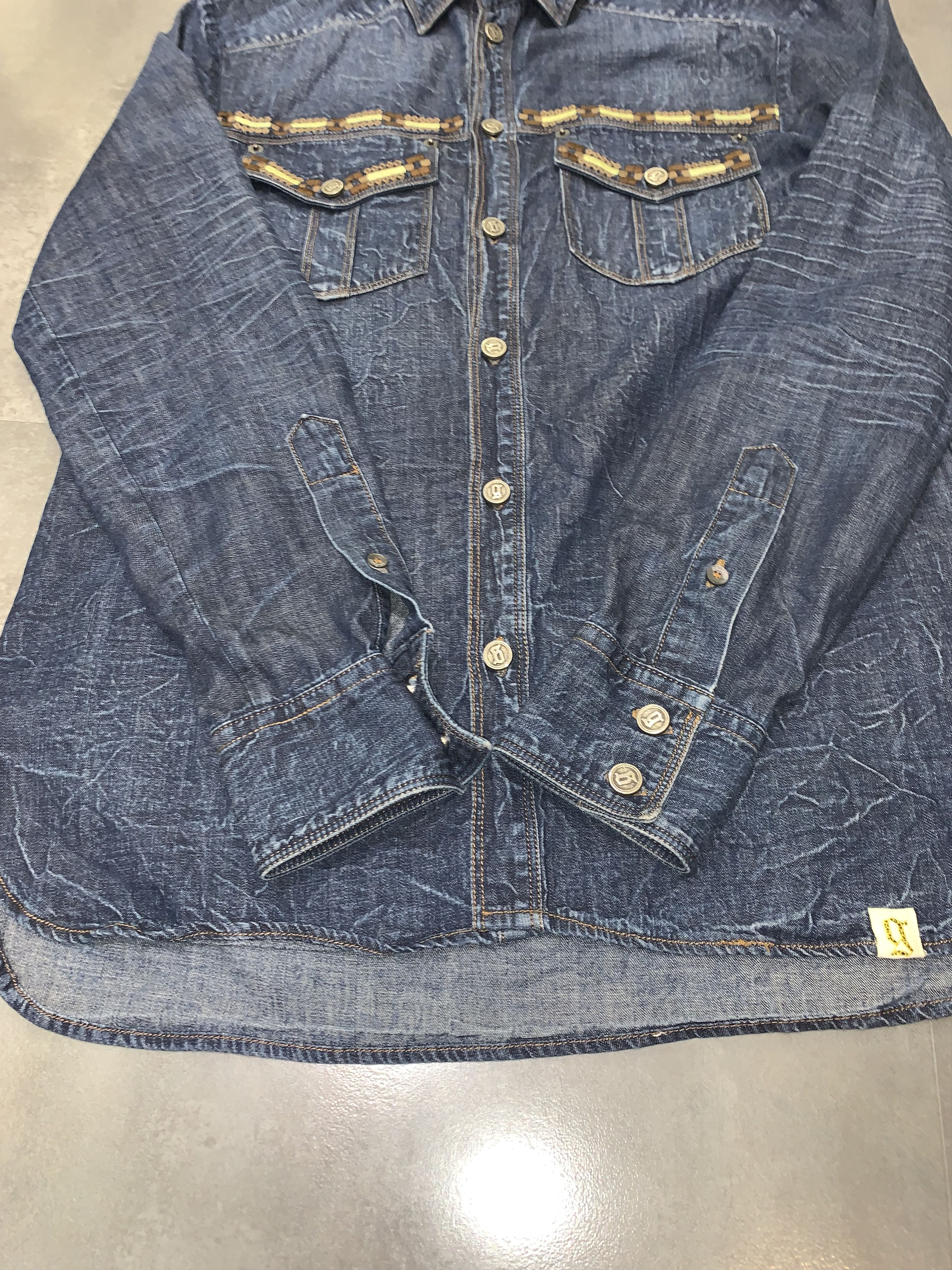 John Galliano Galliano Hand Embroidered Denim Button Up Shirt Size US S / EU 44-46 / 1 - 10 Thumbnail