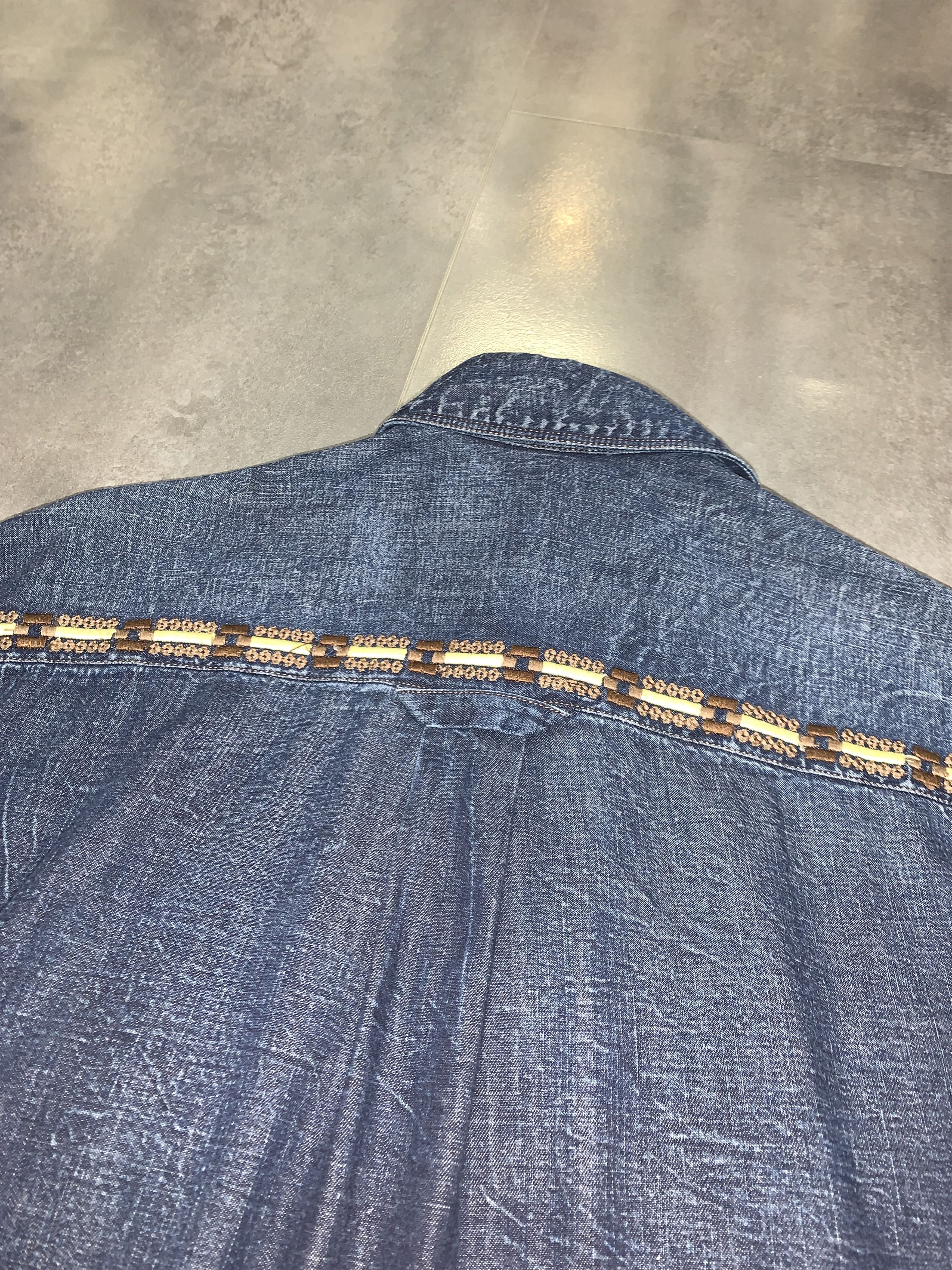 John Galliano Galliano Hand Embroidered Denim Button Up Shirt Size US S / EU 44-46 / 1 - 12 Thumbnail