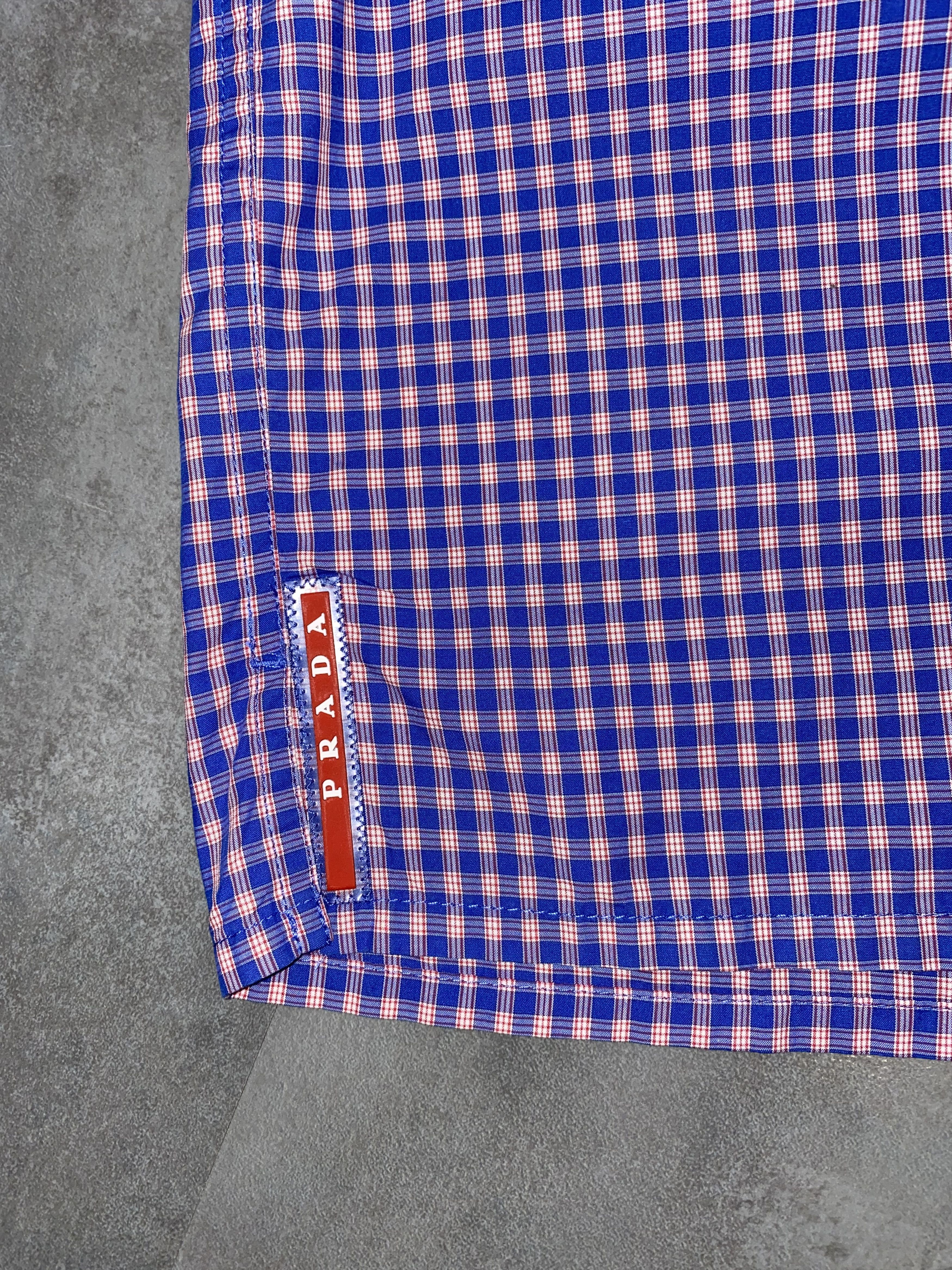 Prada Prada Red Tab Logo Checkered Flanel Button Up Shirt Size US M / EU 48-50 / 2 - 12 Thumbnail