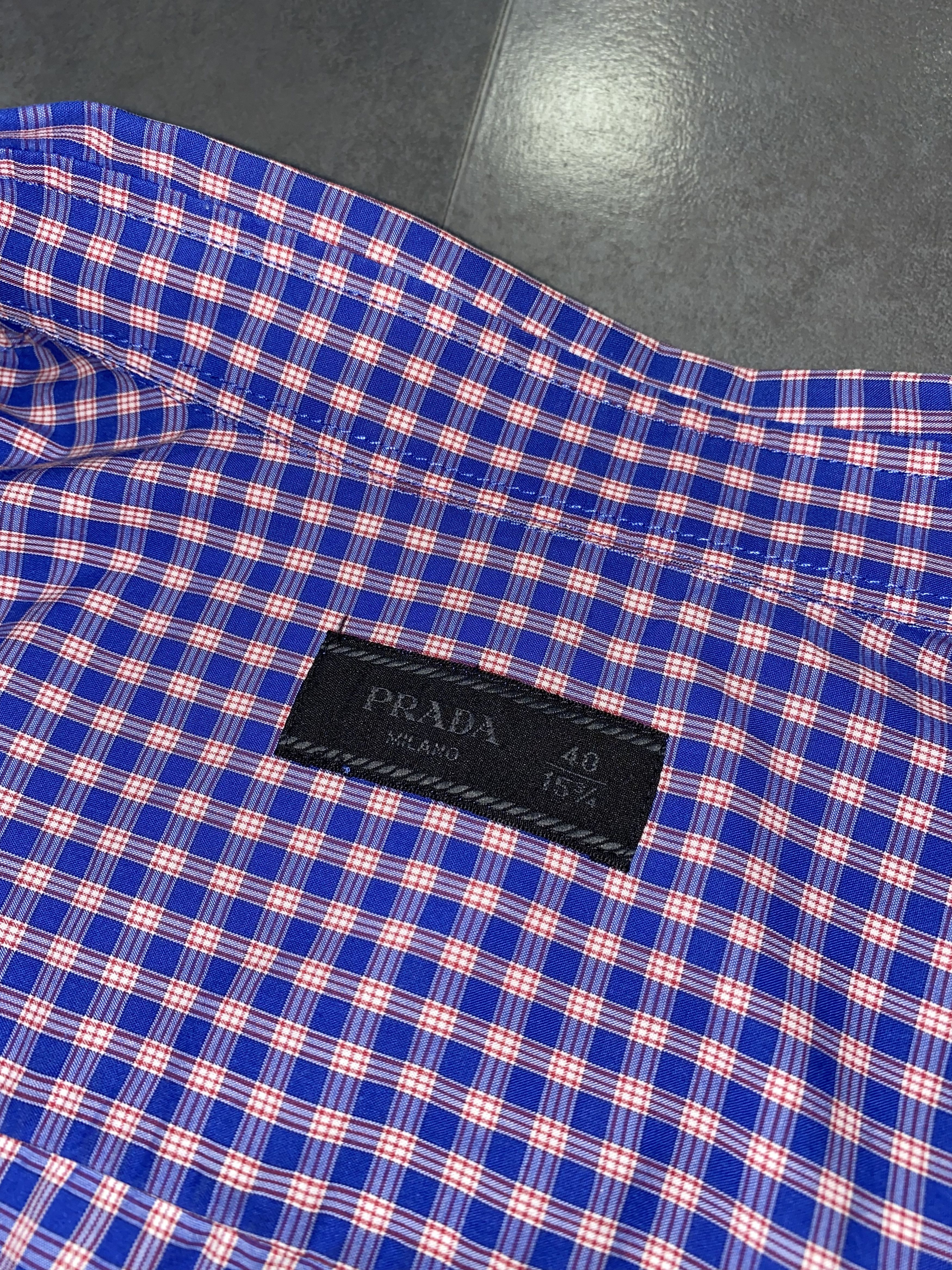 Prada Prada Red Tab Logo Checkered Flanel Button Up Shirt Size US M / EU 48-50 / 2 - 13 Thumbnail