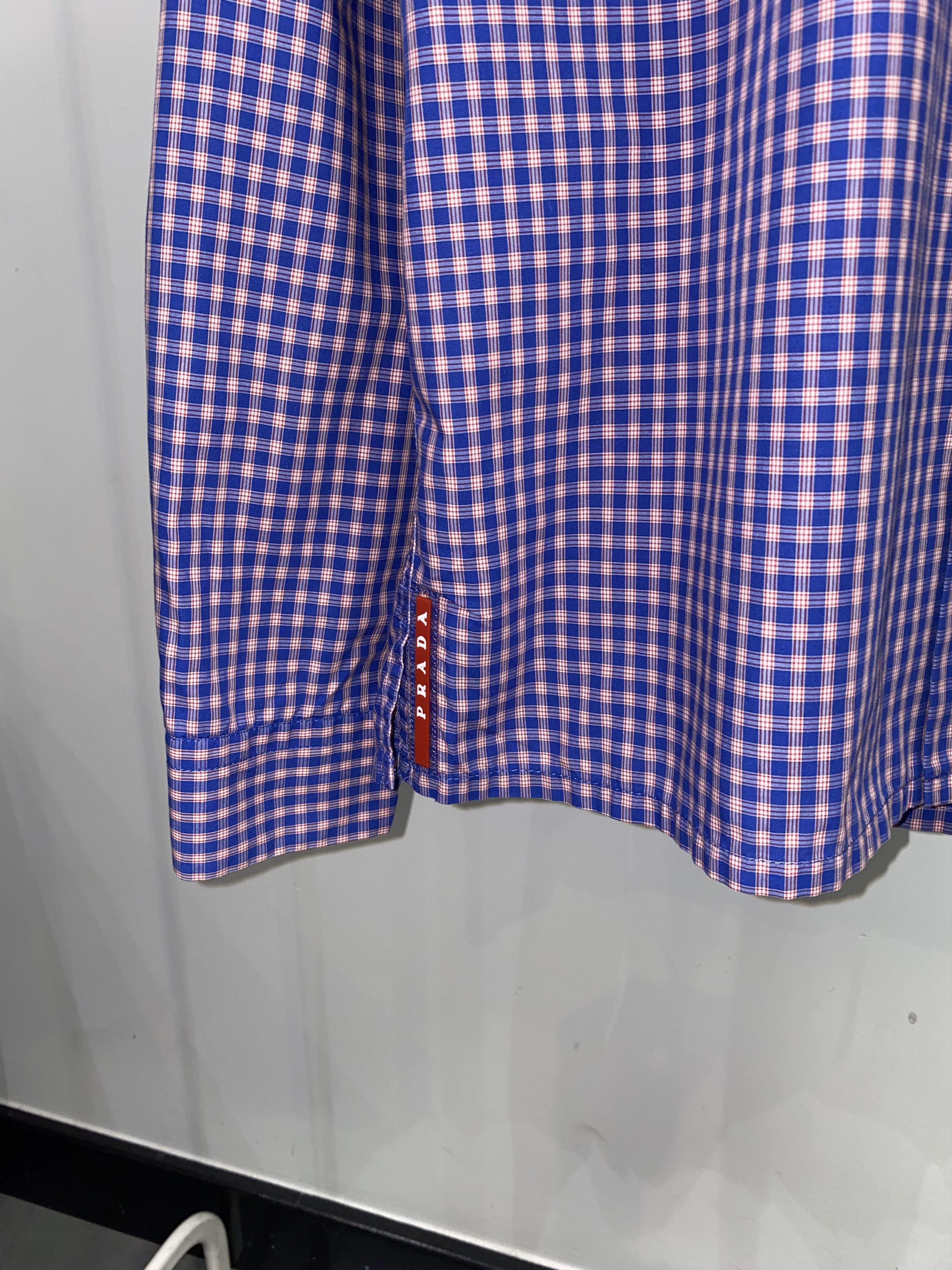 Prada Prada Red Tab Logo Checkered Flanel Button Up Shirt Size US M / EU 48-50 / 2 - 1 Thumbnail