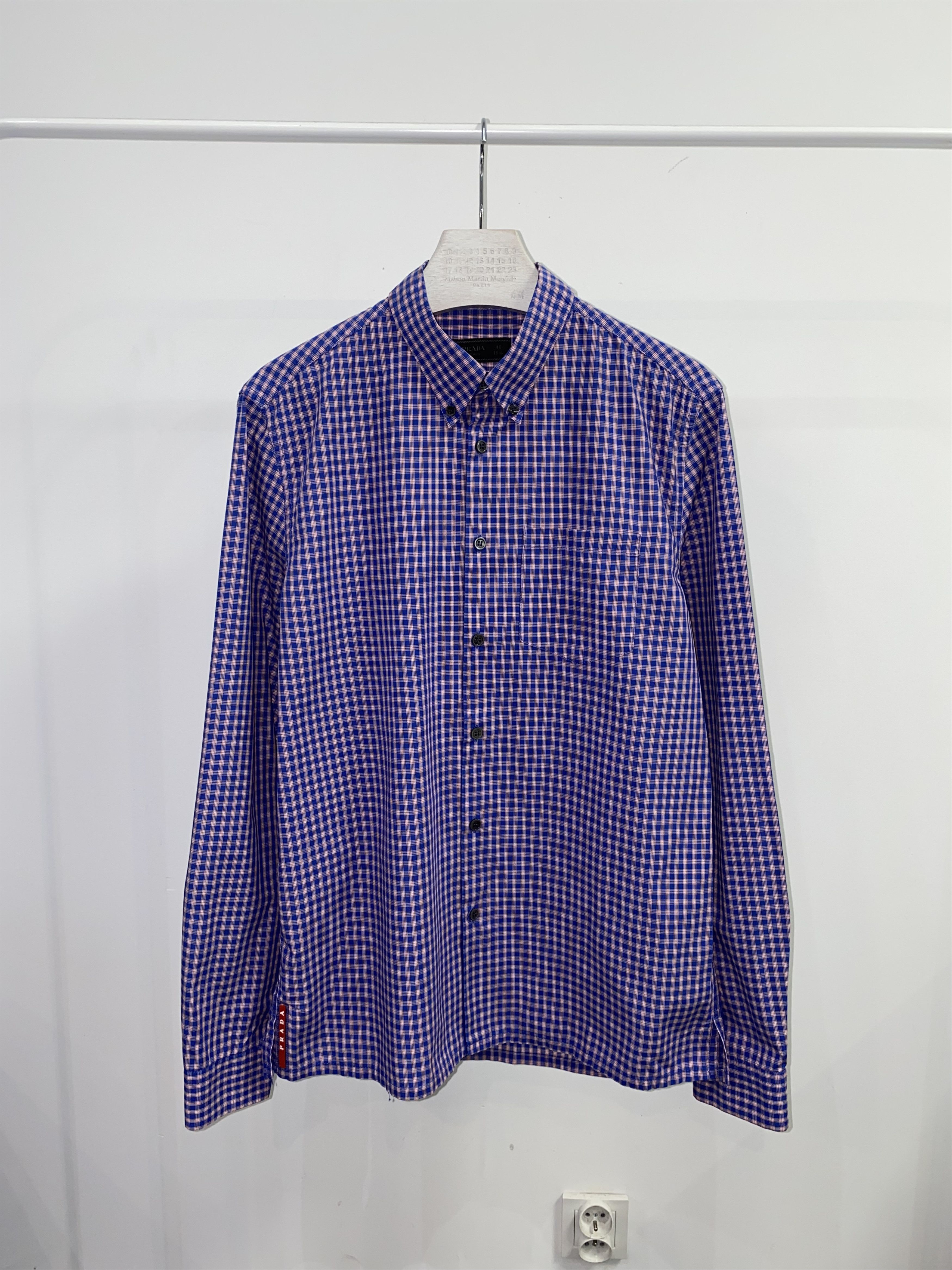 Prada Prada Red Tab Logo Checkered Flanel Button Up Shirt Size US M / EU 48-50 / 2 - 5 Thumbnail