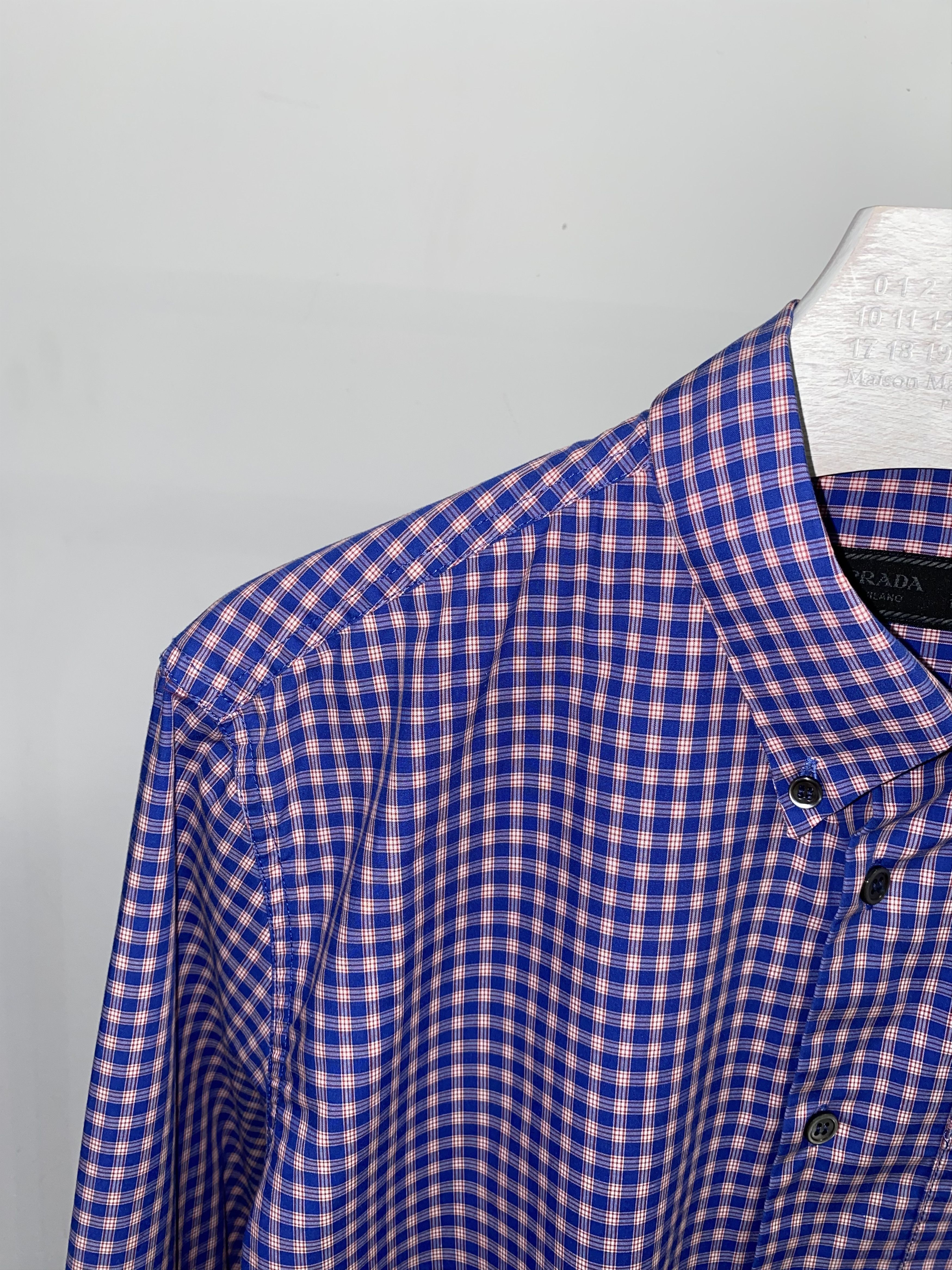 Prada Prada Red Tab Logo Checkered Flanel Button Up Shirt Size US M / EU 48-50 / 2 - 6 Thumbnail