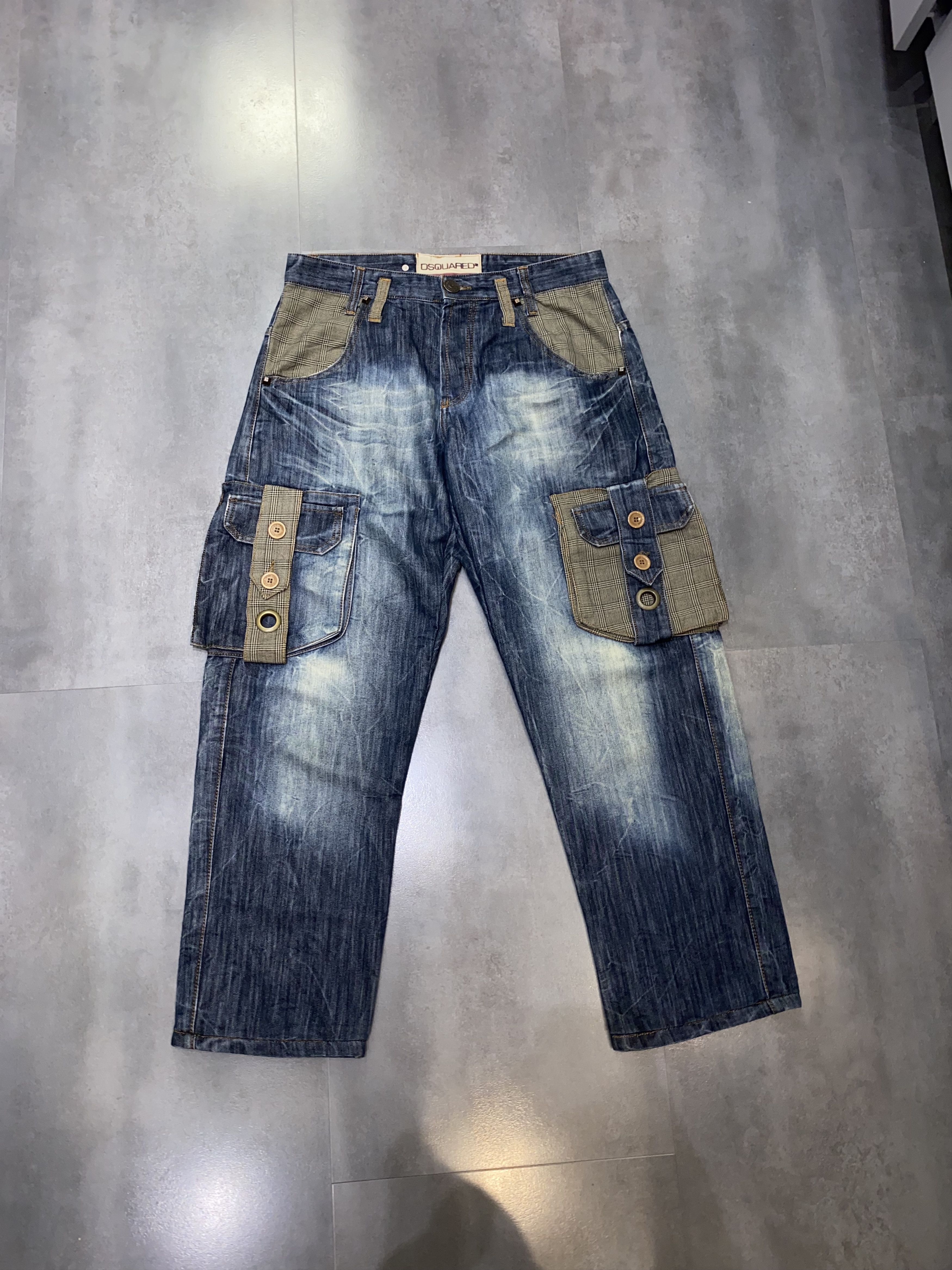 Archive Dsquared2 3D Pockets Cargo Denim Pants