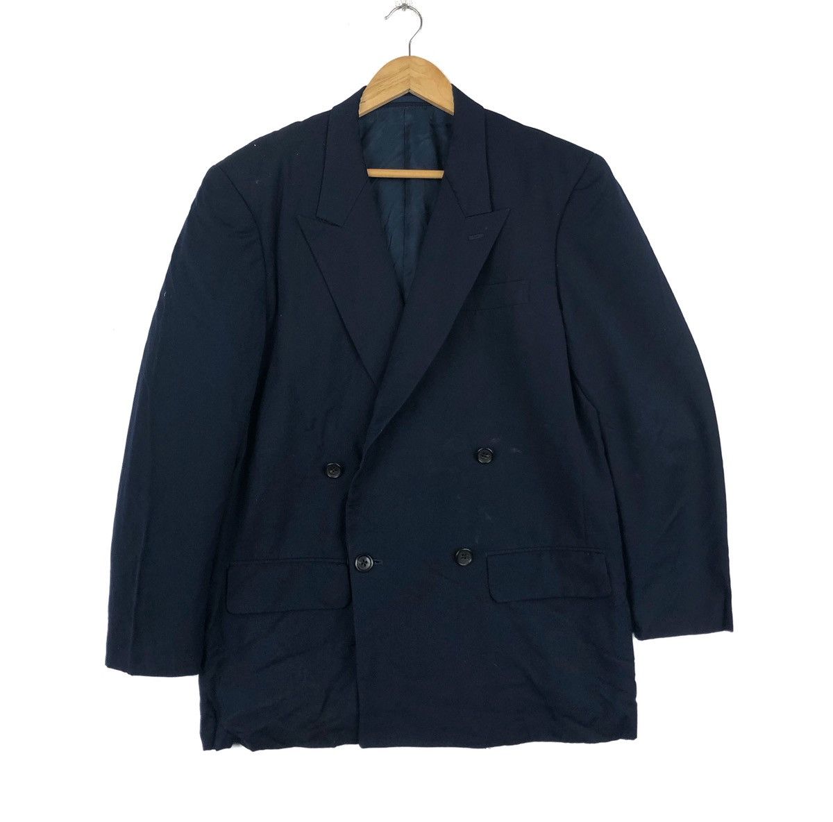Yohji Yamamoto 🔥YS FOR MEN Double Breasted Button Wool Coat Blazer Size 44R - 2 Thumbnail