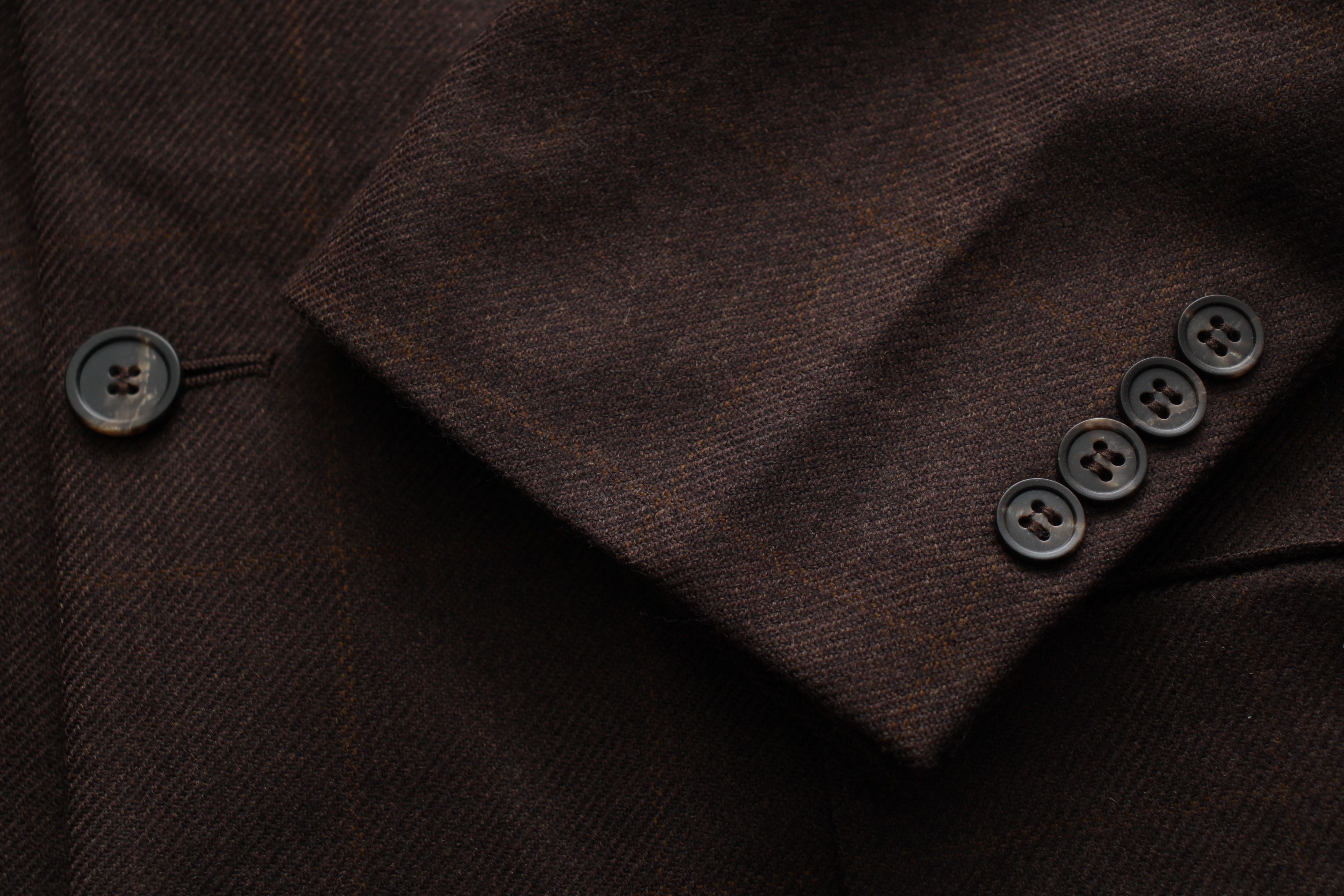 Stafford Stafford 3btn Sport Coat Check Brown Cashmere Wool 40R Size 40R - 4 Thumbnail