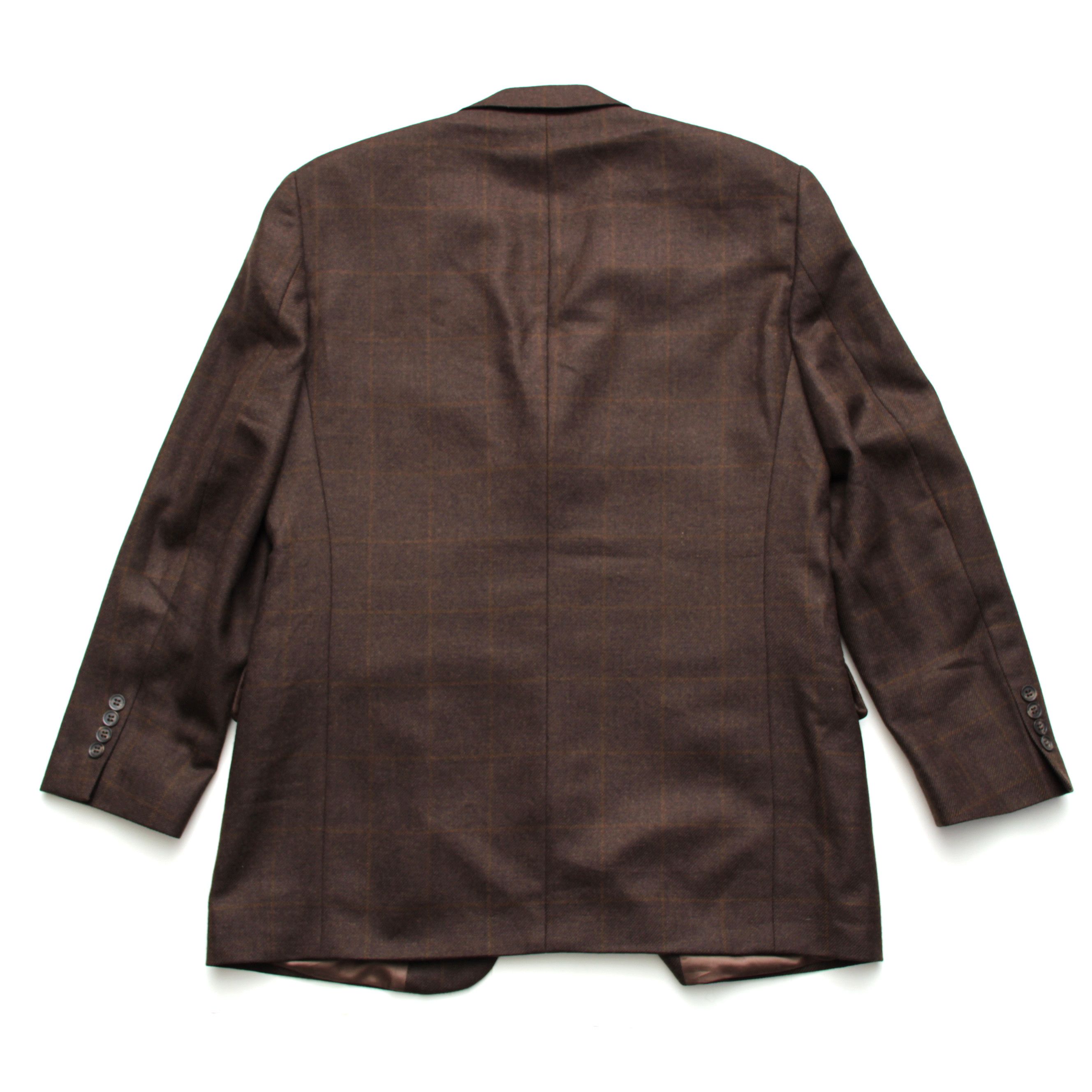 Stafford Stafford 3btn Sport Coat Check Brown Cashmere Wool 40R Size 40R - 2 Thumbnail