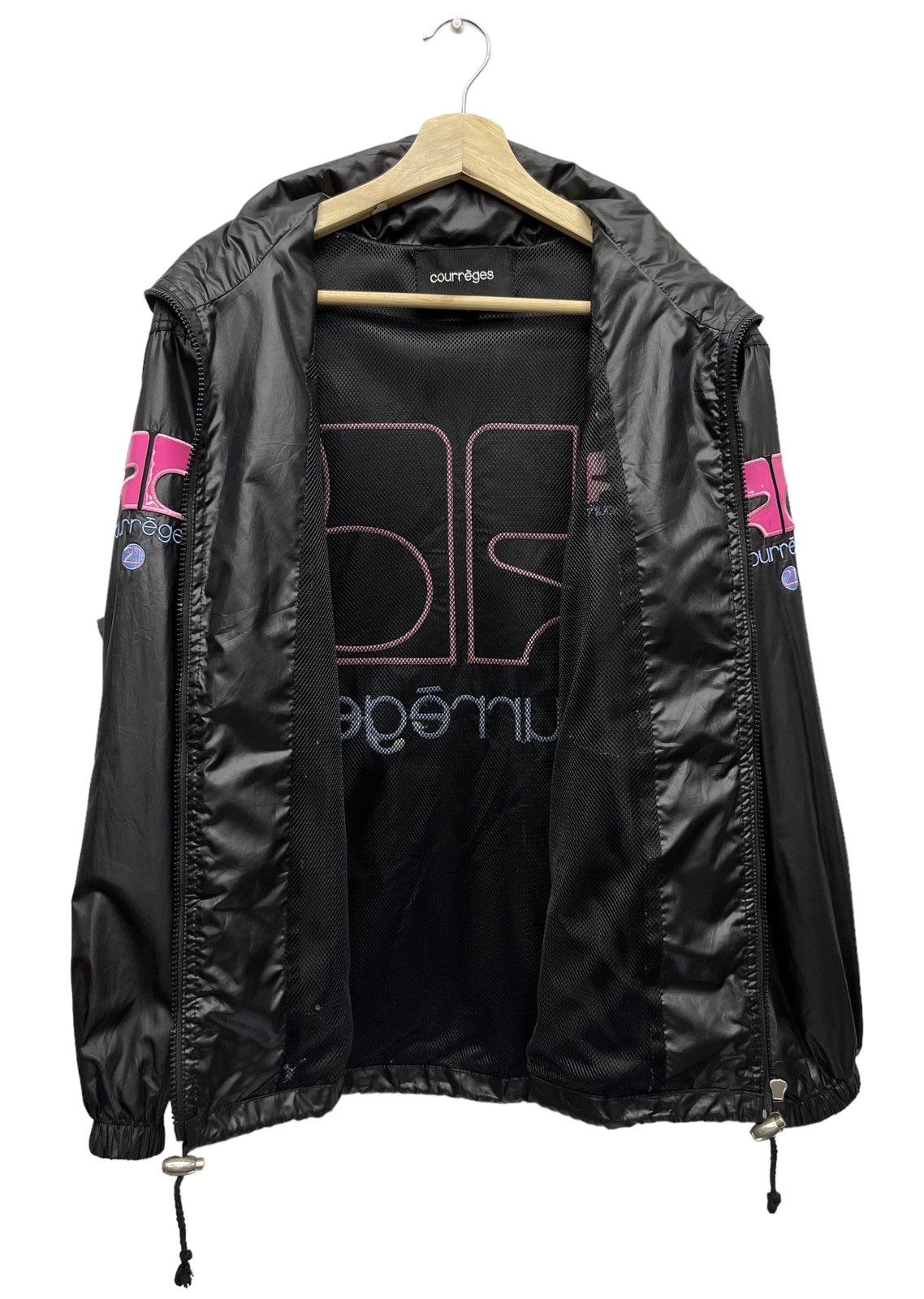 Courreges × Vintage 🔥Vintage COURREGES Big Pink Logo Nylon Windbreaker Jacket Size US M / EU 48-50 / 2 - 9 Thumbnail