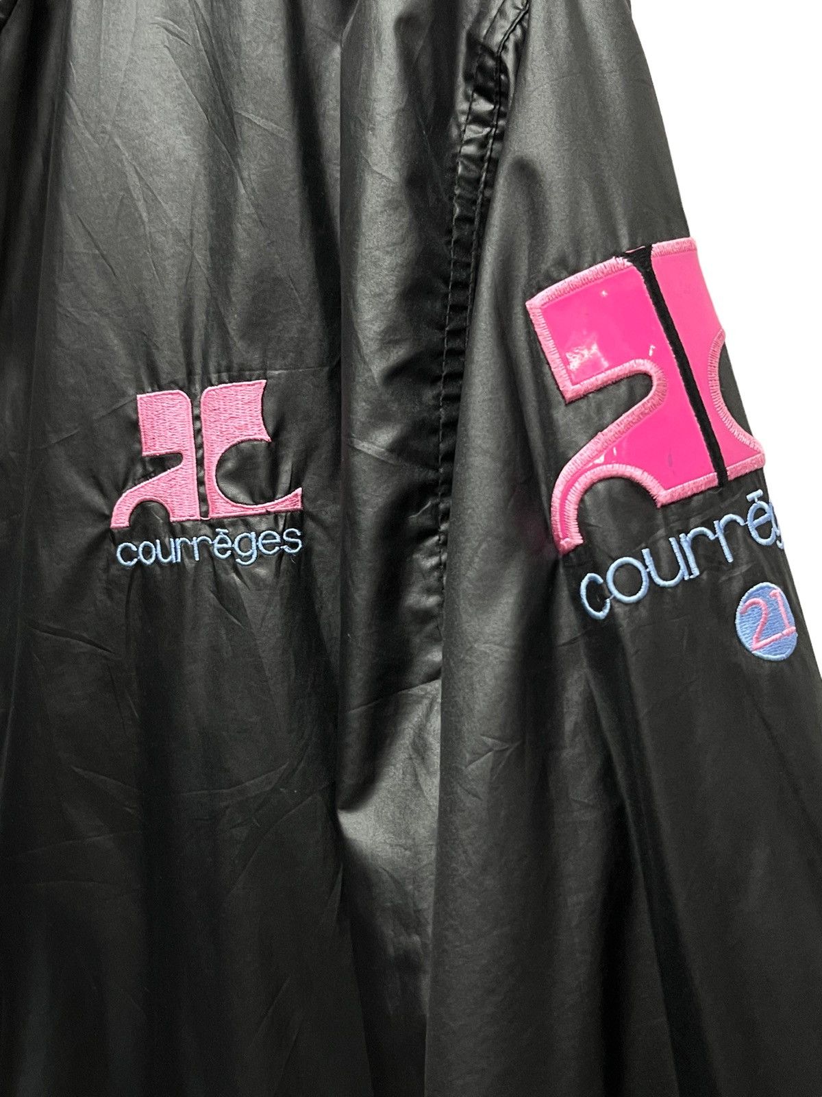 Courreges × Vintage 🔥Vintage COURREGES Big Pink Logo Nylon Windbreaker Jacket Size US M / EU 48-50 / 2 - 5 Thumbnail