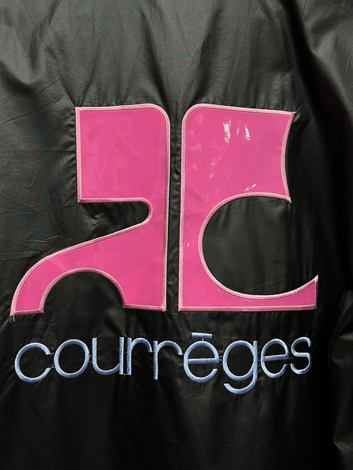 Courreges × Vintage 🔥Vintage COURREGES Big Pink Logo Nylon Windbreaker Jacket Size US M / EU 48-50 / 2 - 2 Thumbnail